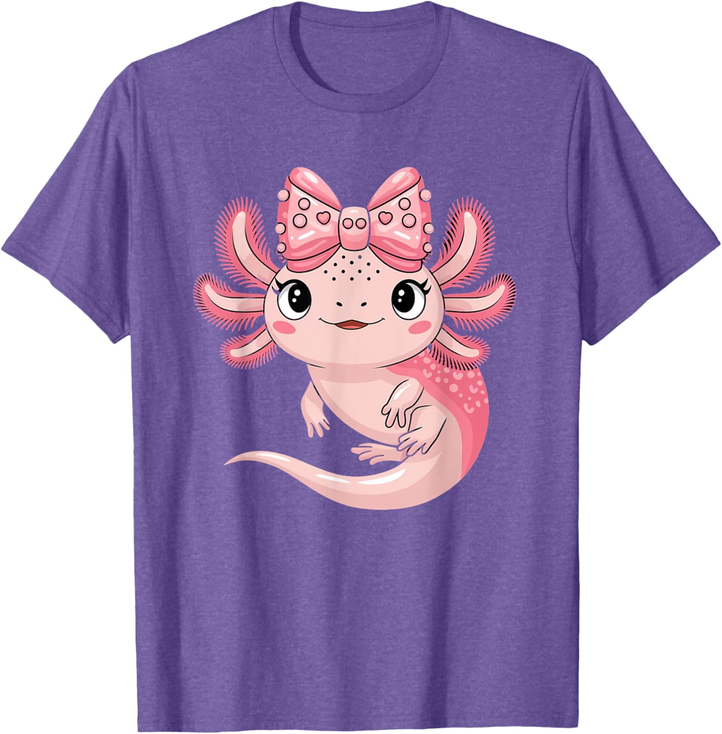 Cute Axolotl Girls Coquette Bow T-Shirt for Axolotl Lovers - 7