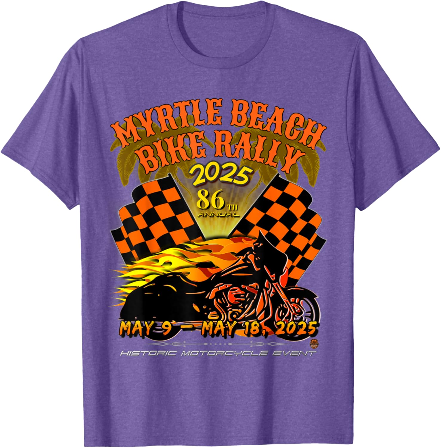 2025 Myrtle Beach Bike Rally Vintage Art T-Shirt for Classic Riders - 12