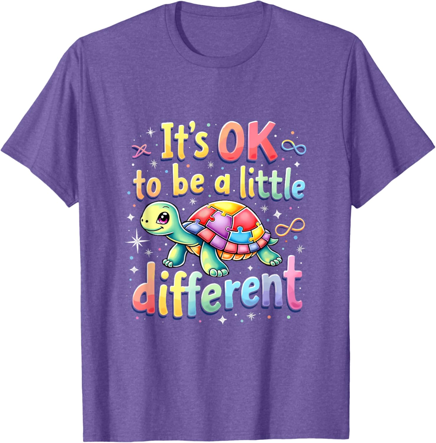 Autism Awareness Turtle T-Shirt It's Okay to Be Different Fun Tee - 15
