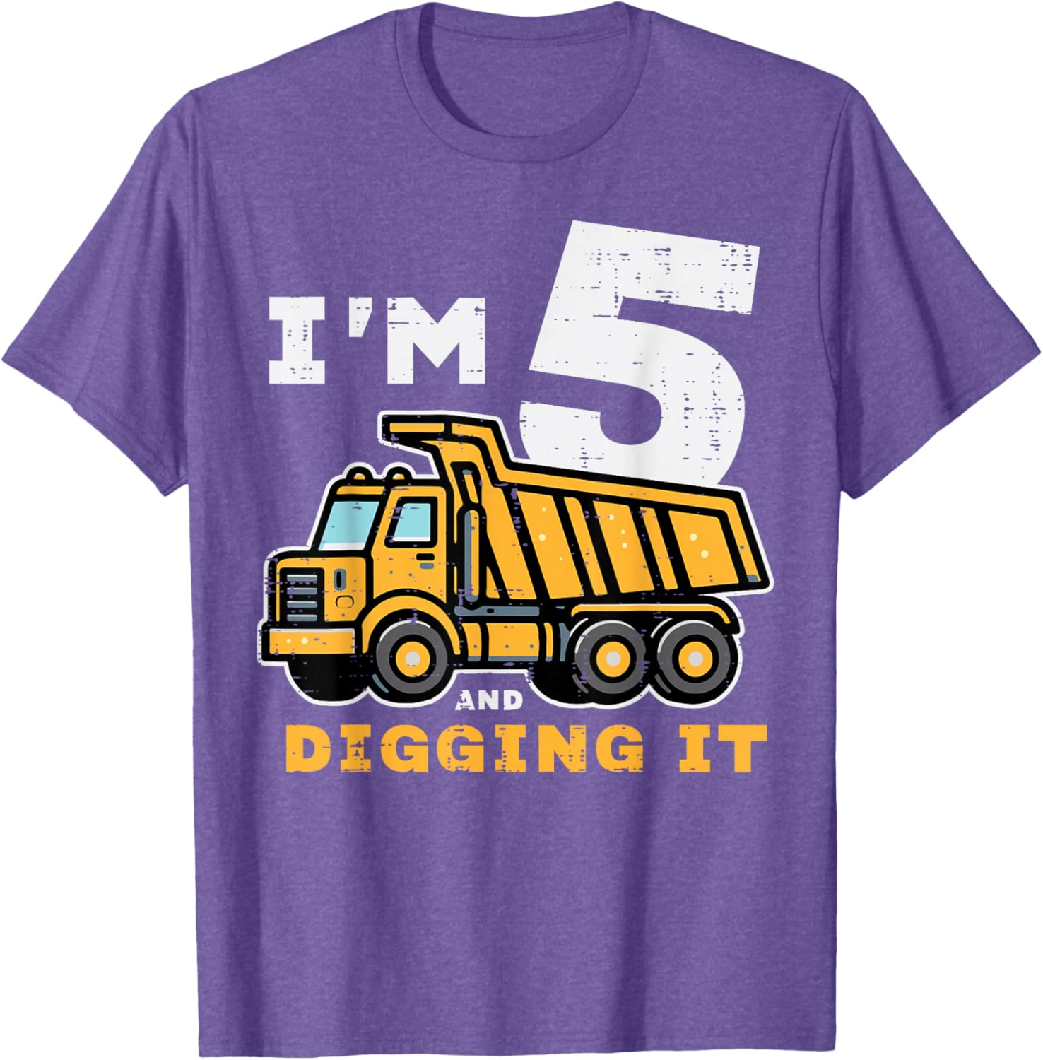 5th Birthday Dump Truck T-Shirt for Boys I’m 5 Digging It Fun Kids Tee - 8
