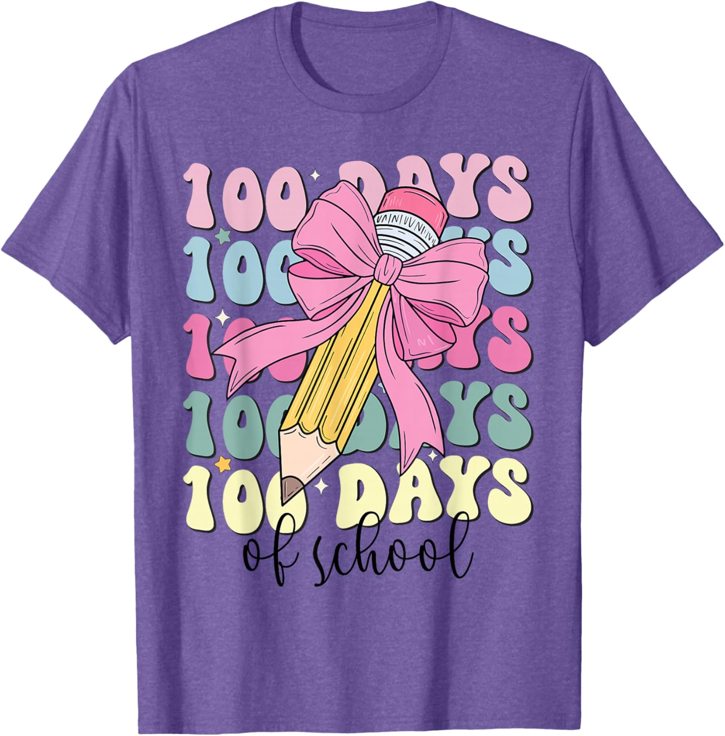 Adorable 100 Days of School Girls Coquette Bow T-Shirt for Kids - 22
