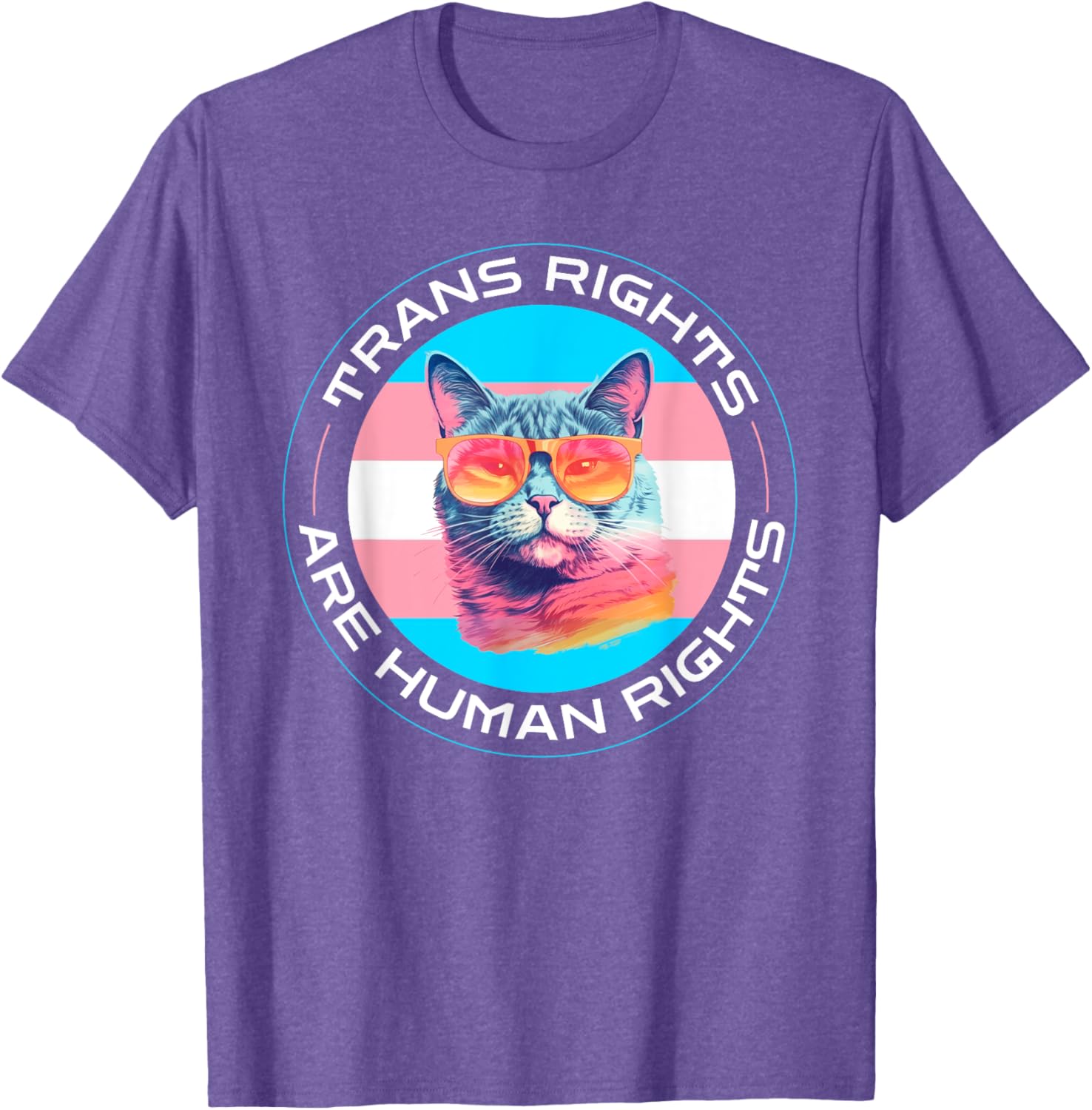 Trans Rights are Human Rights Pride Cat T-Shirt for LGBTQ Supporters - 4