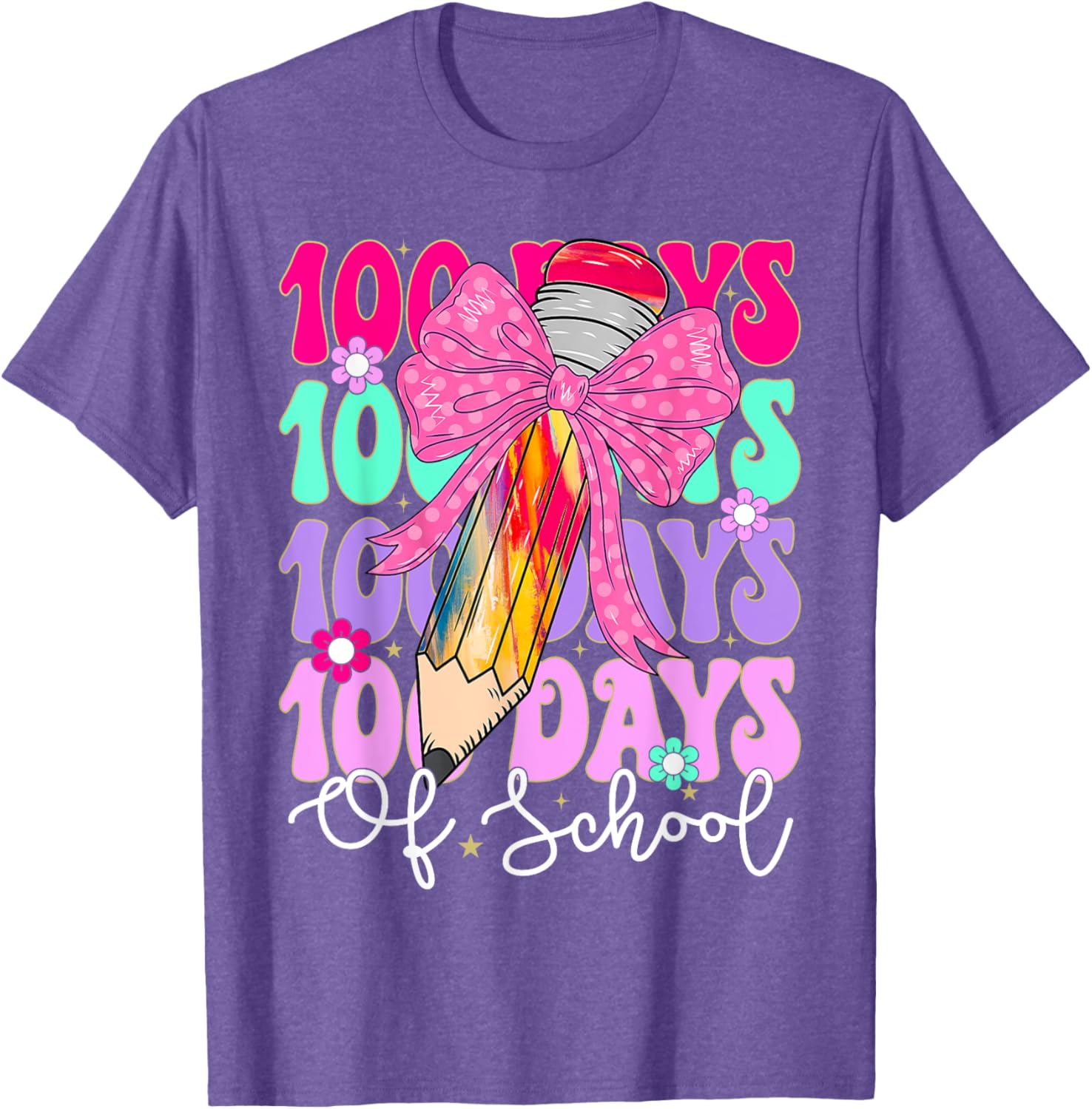 100 Days of School T-Shirt for Girls Fun Teacher Appreciation Gift - 4