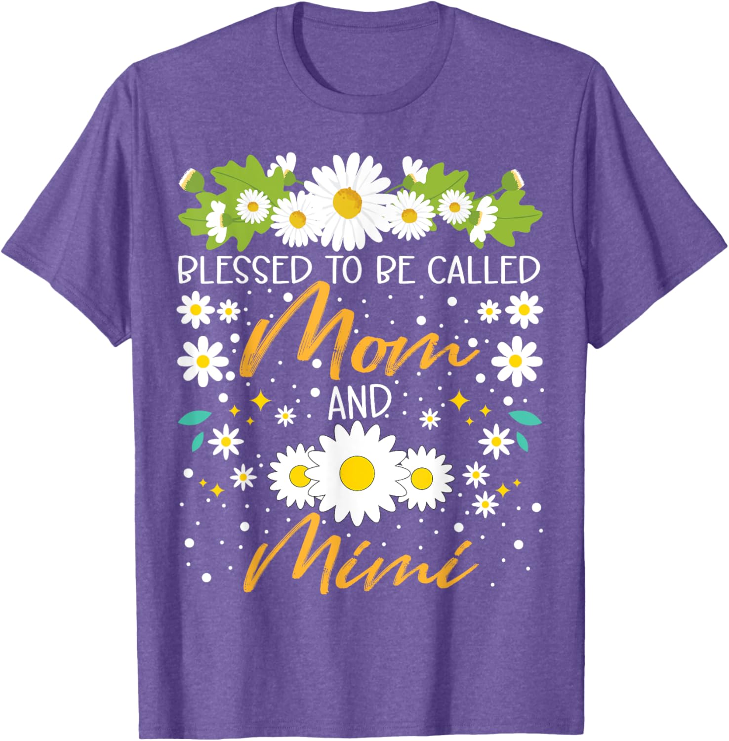 Blessed to Be Called Mom and Mimi Daisy Floral T-Shirt for Family Fun - 9