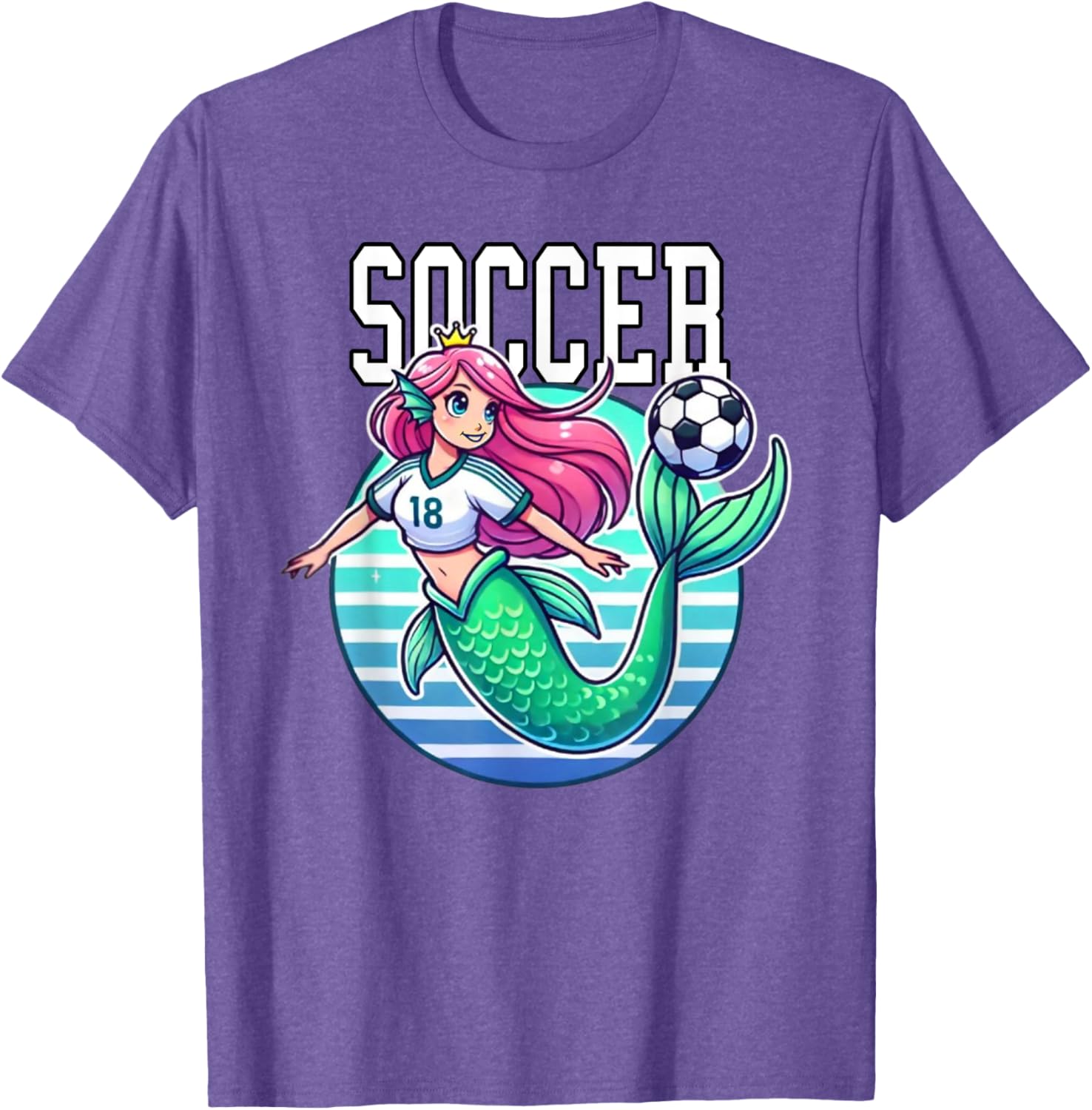 Soccer Mermaid Playing Soccer T-Shirt for Fans of Fun Sports Apparel - 28