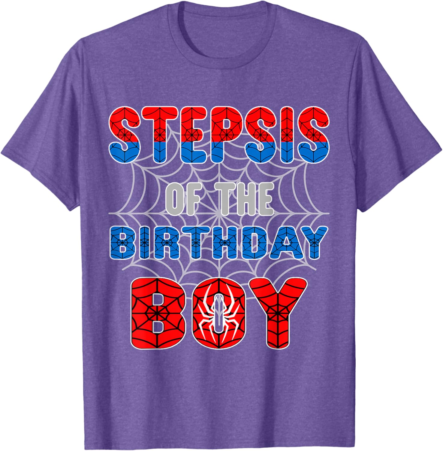 Spider Web Birthday Party T-Shirt for Step Sis of the Birthday Boy - 13