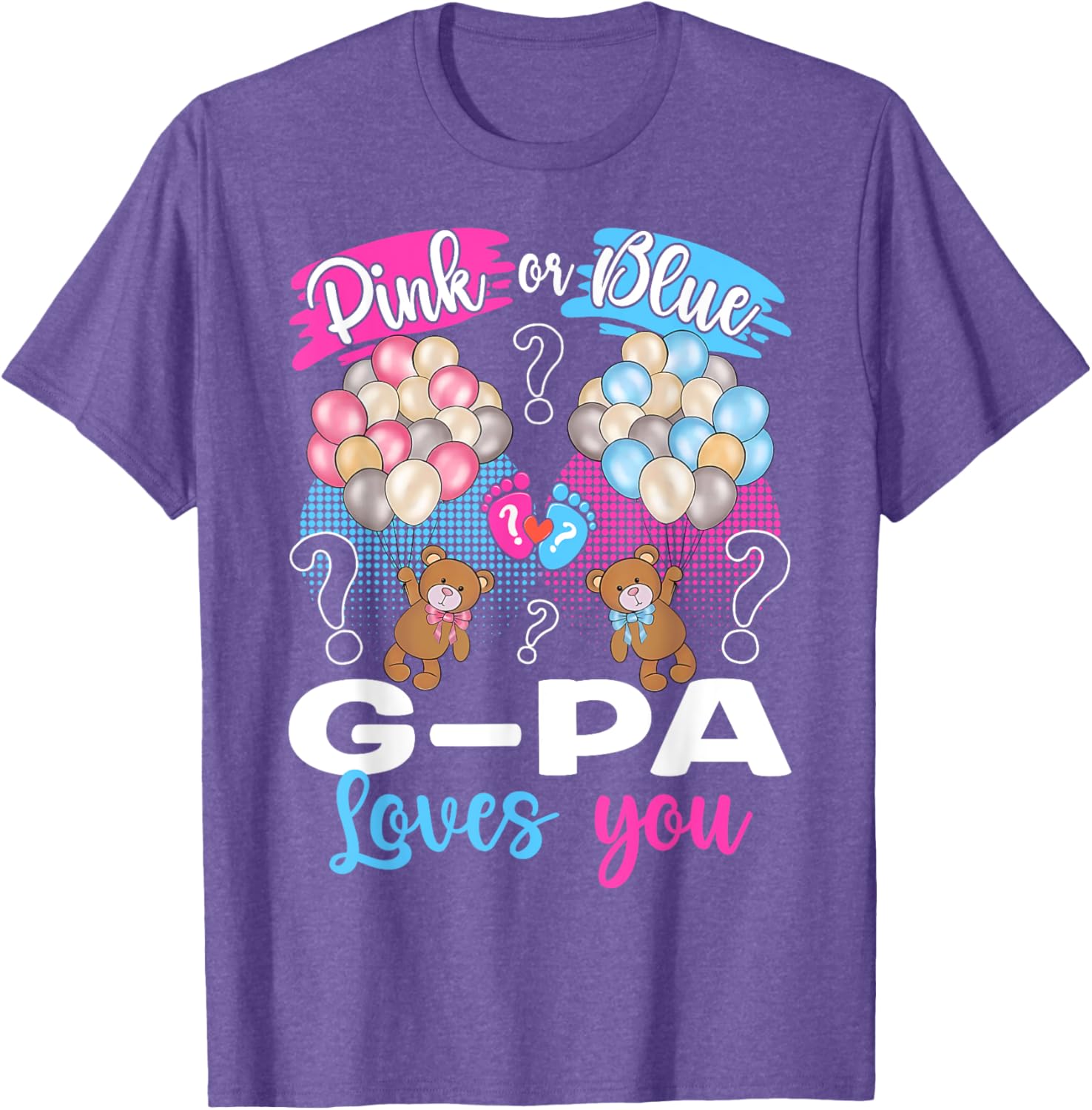 Bears Pink or Blue G-Pa Loves You Gender Reveal T-Shirt for Kids - 9
