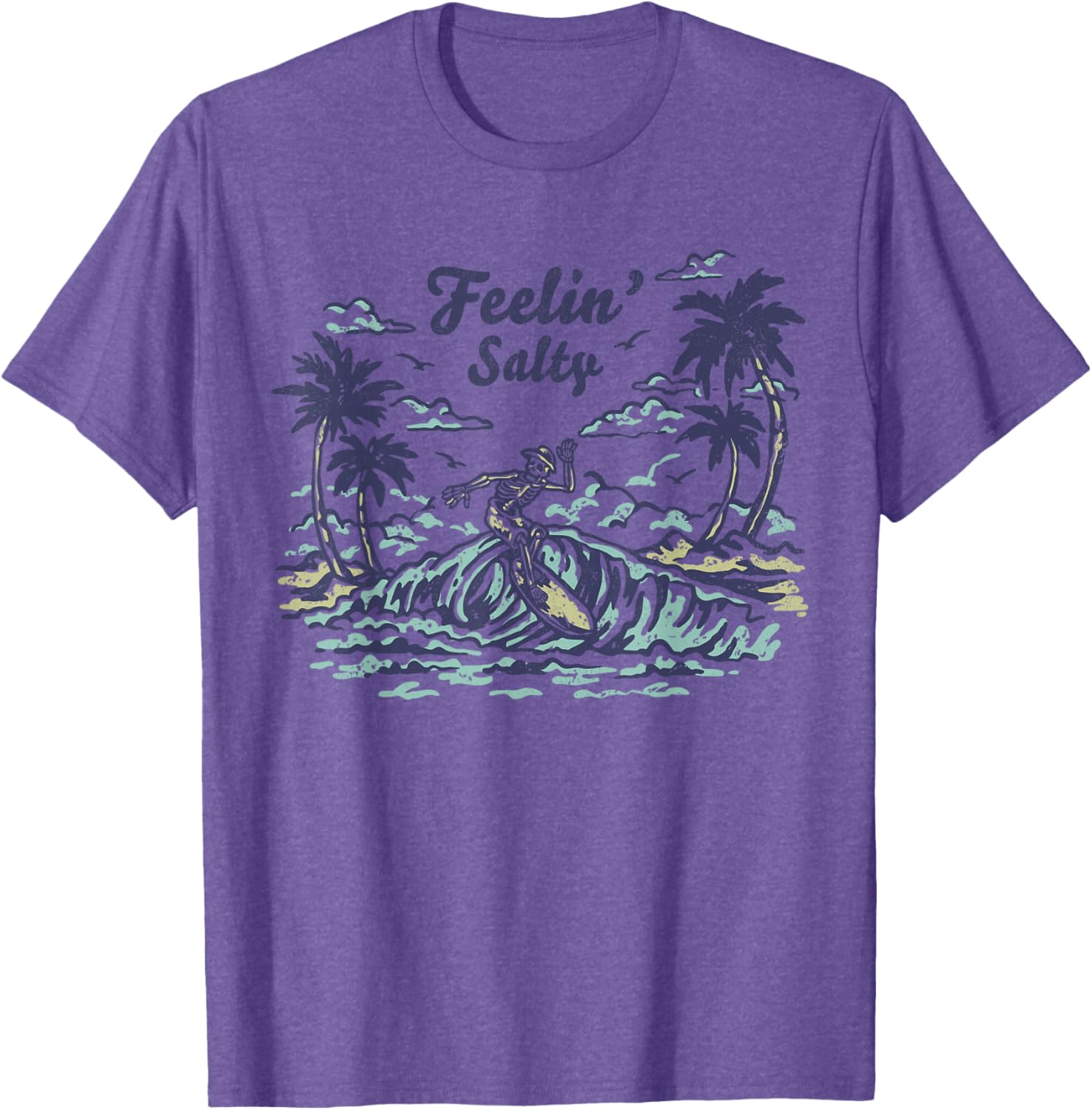 Vintage Wave Retro T-Shirt Feelin' Salty Summer Beach for Men & Women - 11