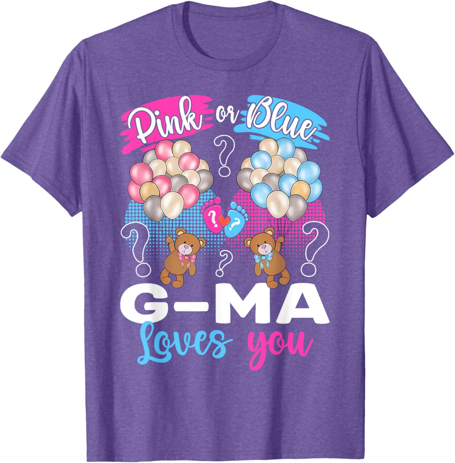 Bears Pink or Blue G-Ma Loves You Gender Reveal T-Shirt for Grandmas - 1