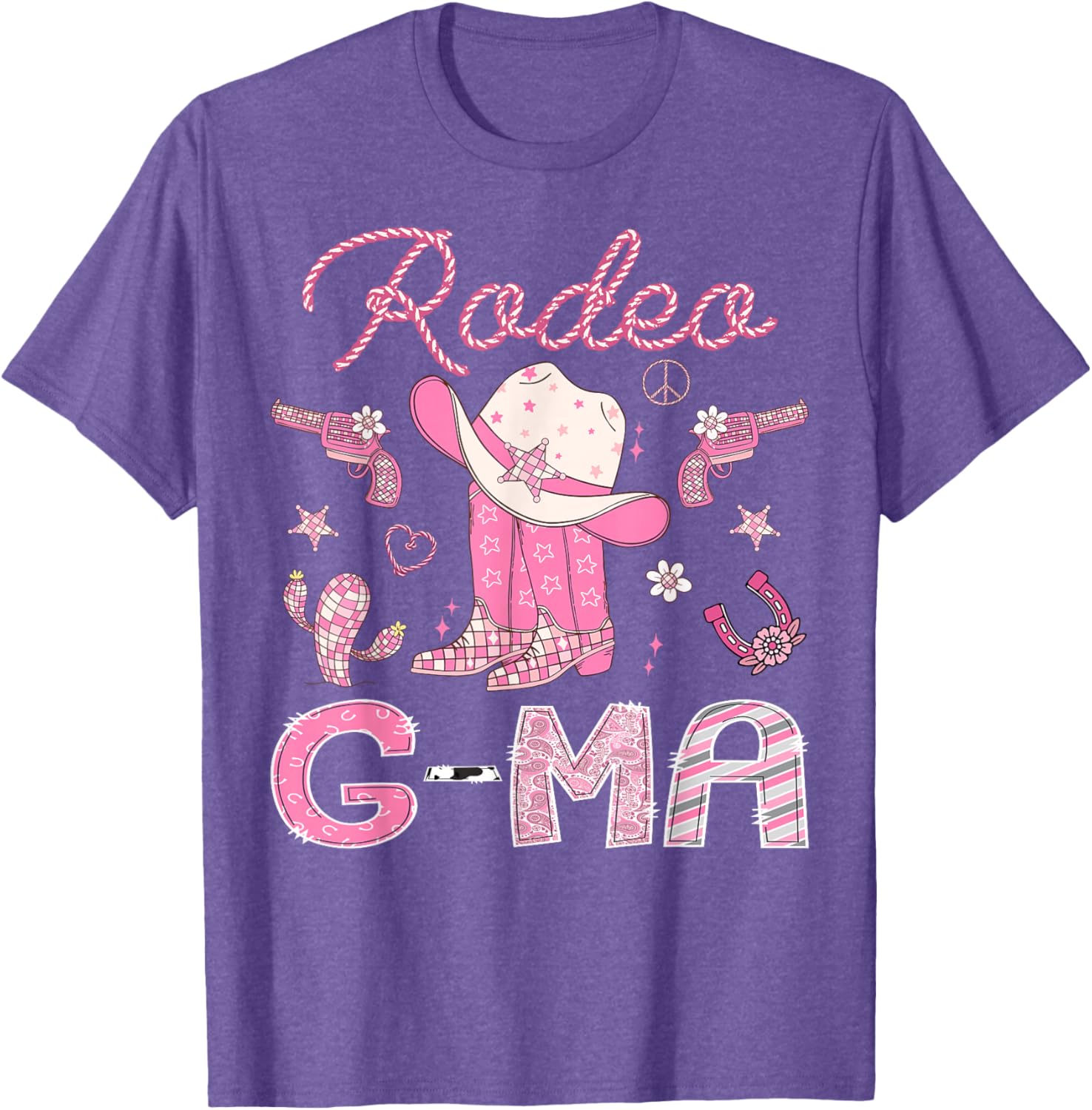 Rodeo G-Ma 1st Birthday Pink Boots Disco Cowgirl T-Shirt for Girls - 13