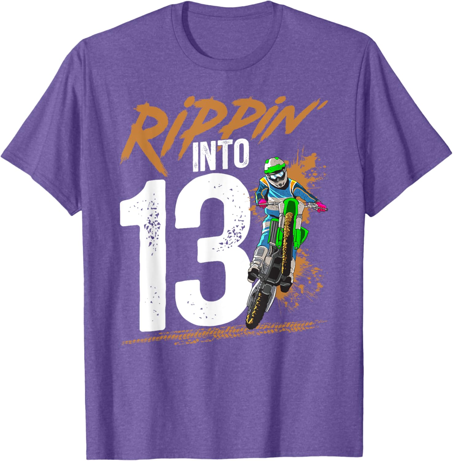 Cool 13th Dirt Bike Birthday Party T-Shirt for Young Bikers - 8