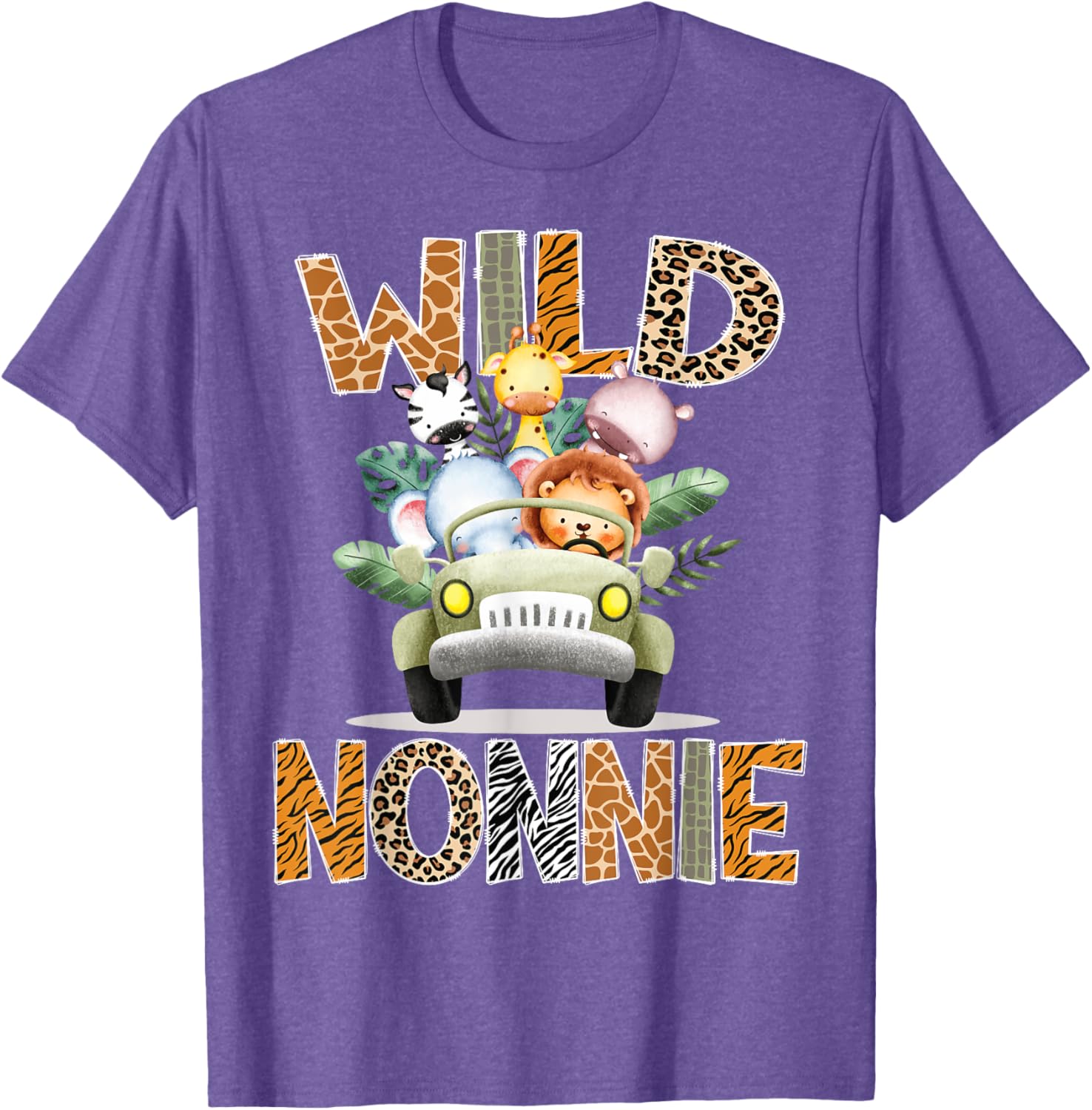 Wild Nonnie Safari Jungle Animals 1st Birthday Truck T-Shirt for Kids - 2