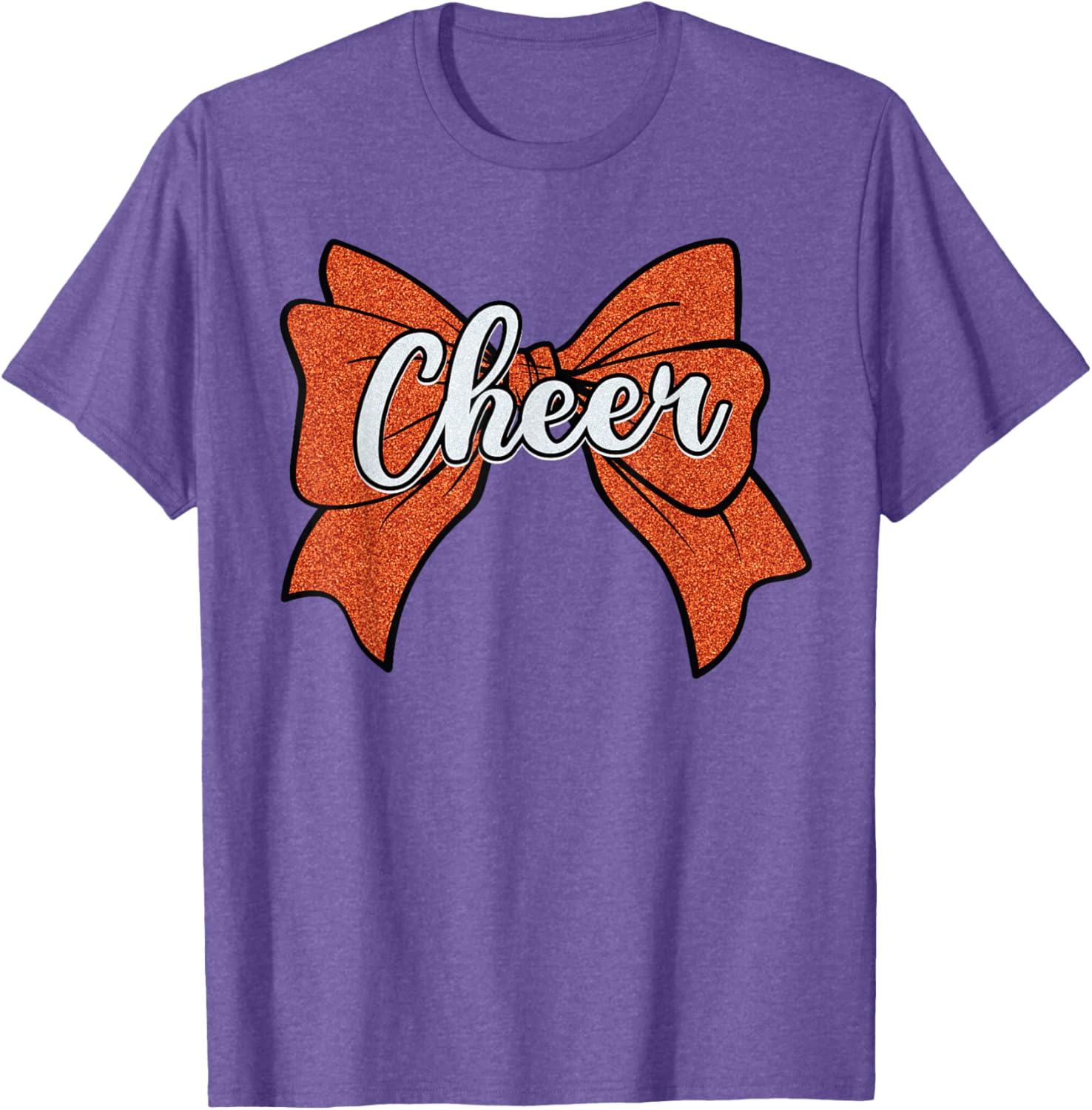 Coquette Orange Cheer Bow Sport T-Shirt for Cheerleaders and Fans - 29
