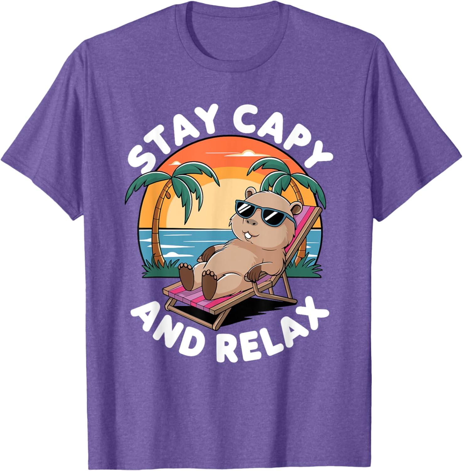 VYLOXA Unisex Cartoon Capybara T-Shirt for Adults and Kids in Black - 7