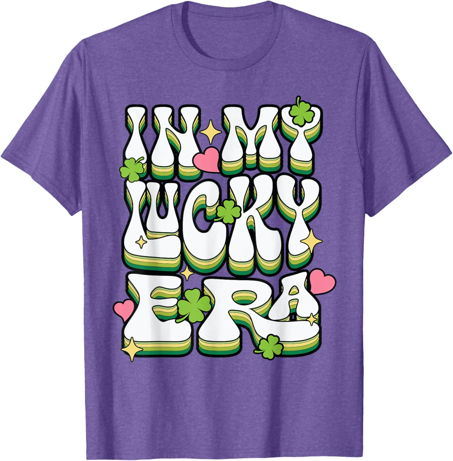 St Patricks Day Lucky Era Funny Irish Shamrock Groovy T-Shirt - 8