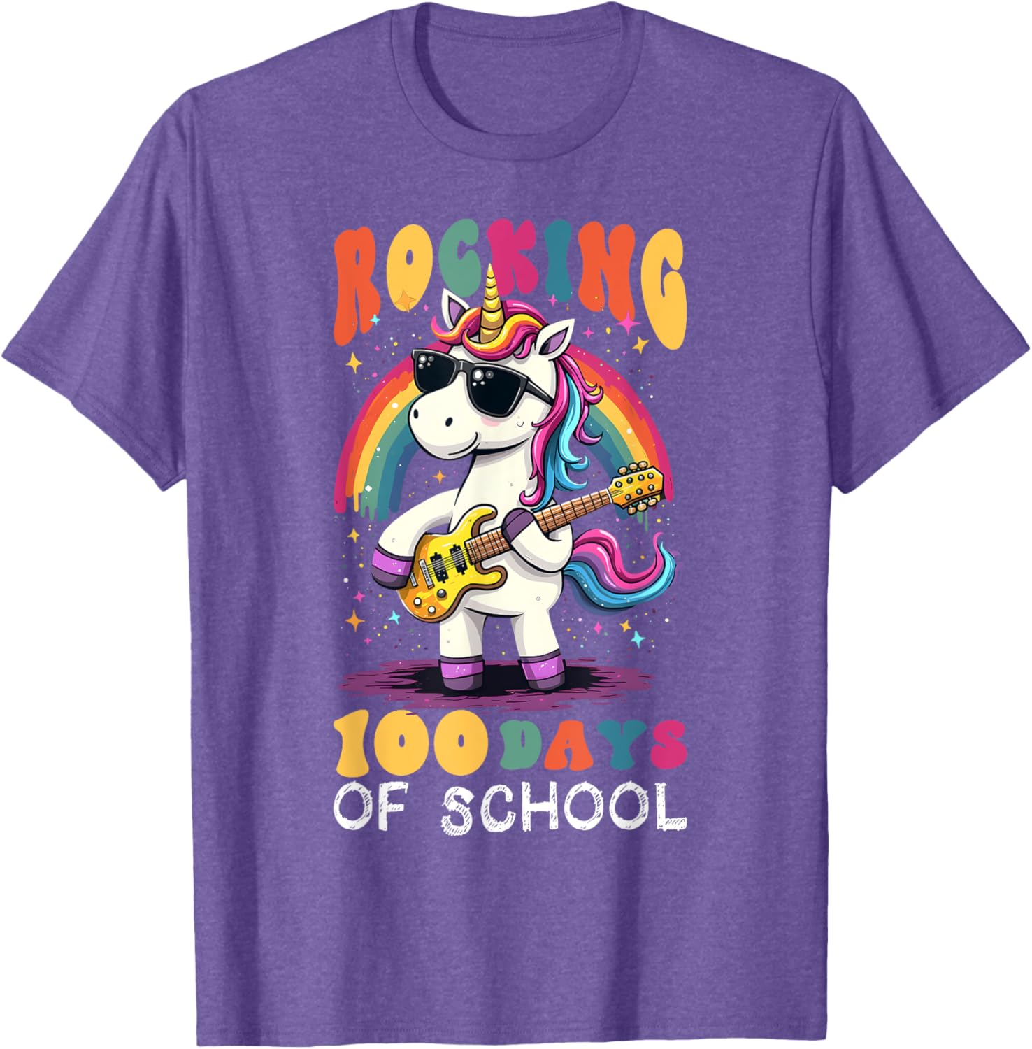 Unicorn 100 Days of School Teacher T-Shirt for Magical Celebrations - 15