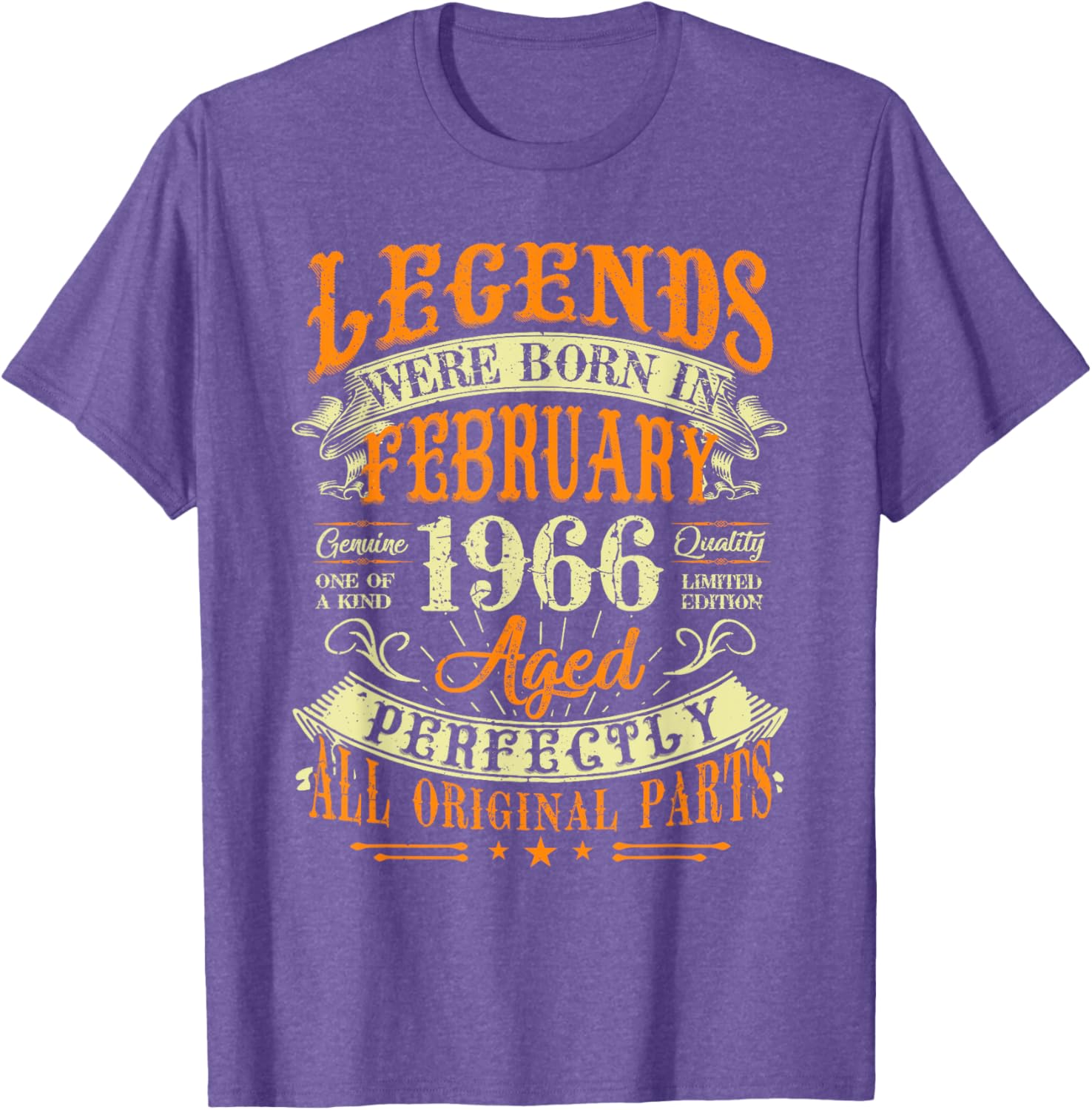 59th Birthday Gift T-Shirt for Legends Born February 1966 Stylish Design - 6