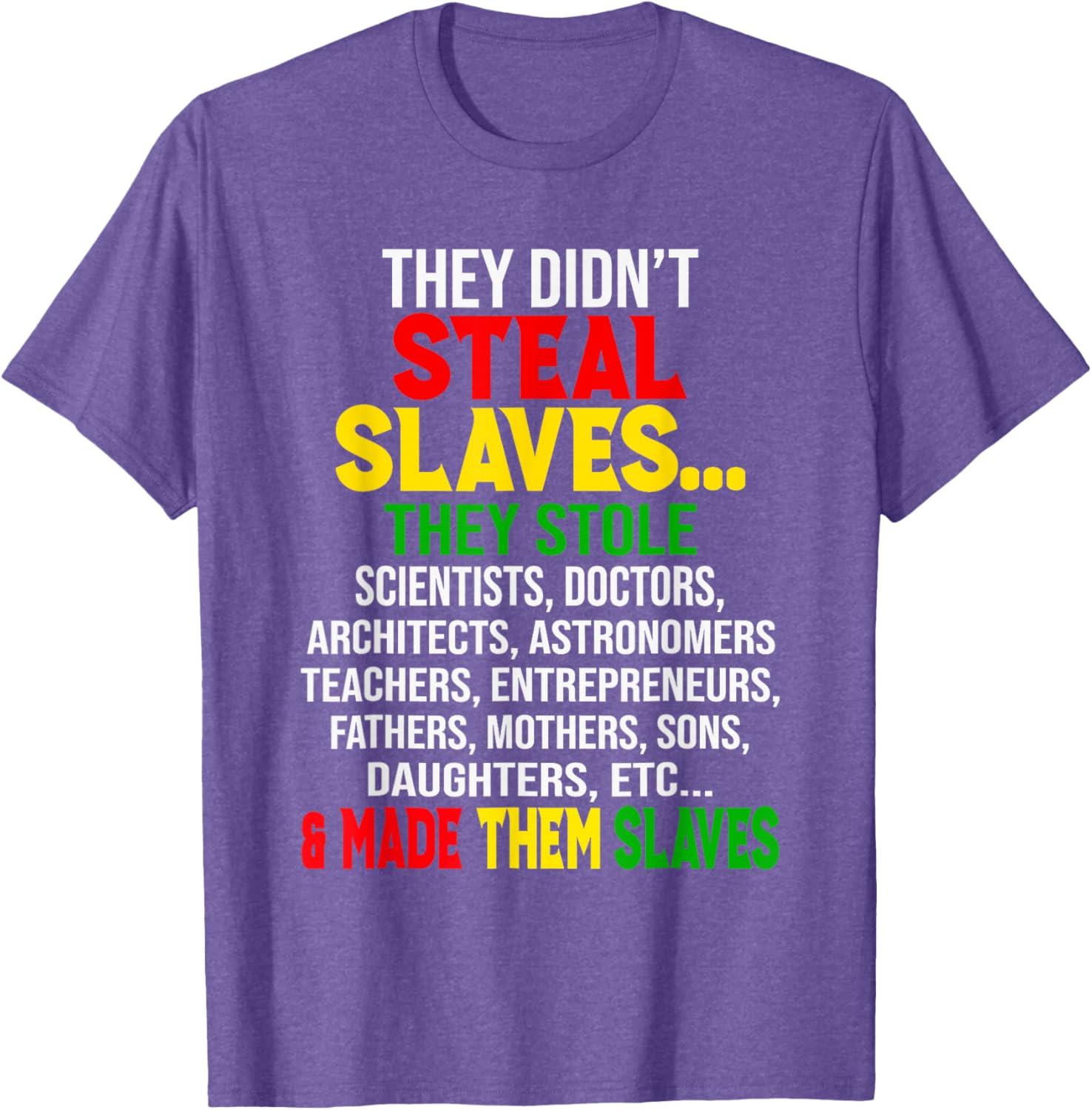 They Didn't Steal Slaves Melanin Black History Month T-Shirt for All - 25