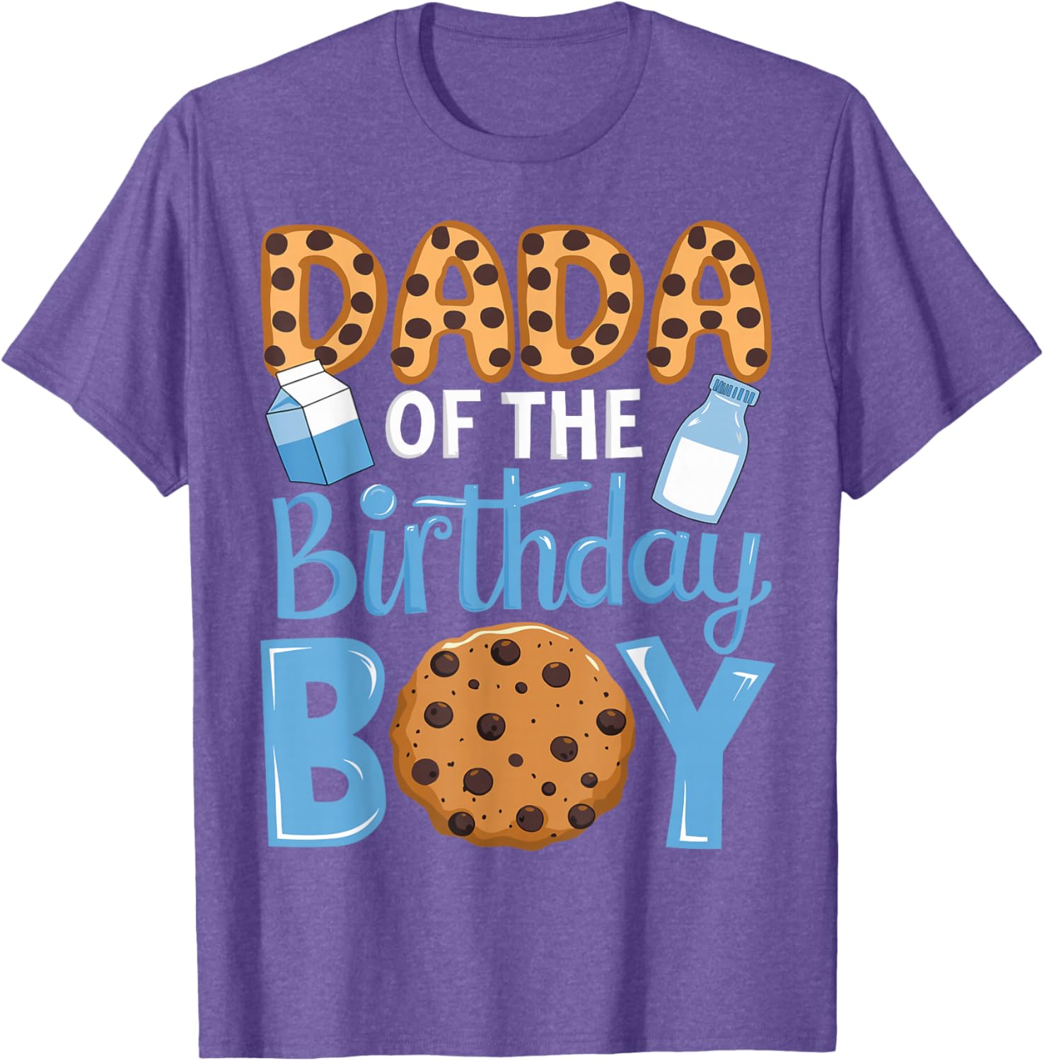 Dada of The Birthday Boy Milk and Cookies Dad 1st Birthday T-Shirt - 13