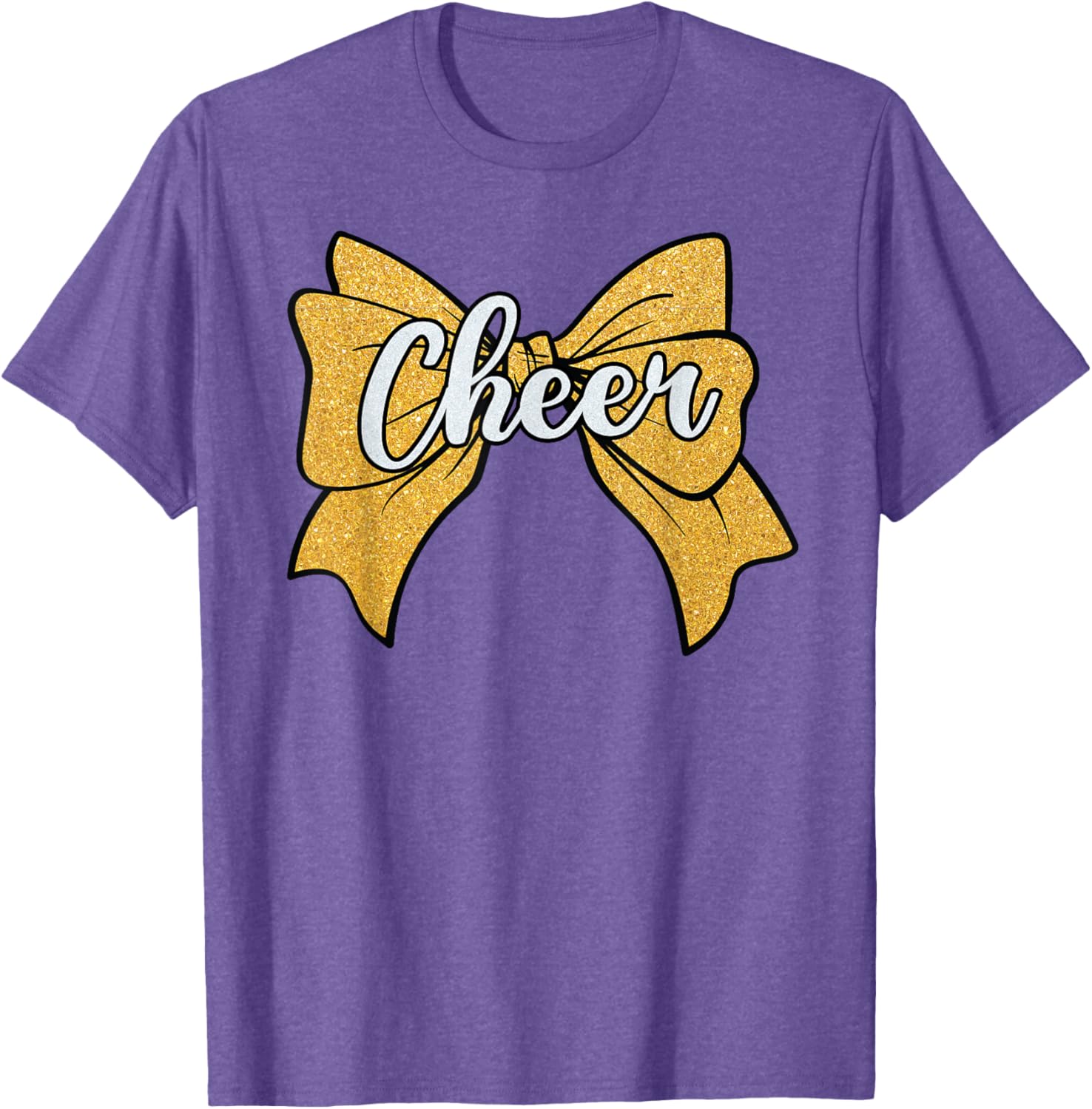 Coquette Yellow Cheerleader T-Shirt with Cheer Bow for Sport Fans - 2