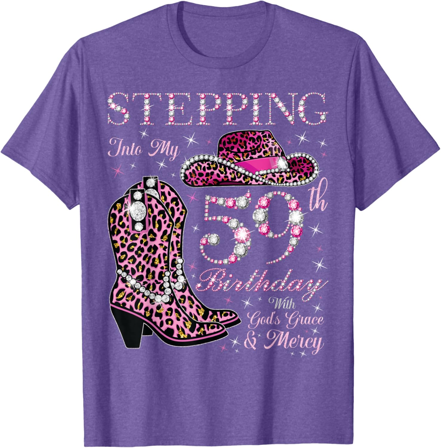 Celebrate 59 with Grace Mercy T-Shirt for Birthday Joy and Style - 4