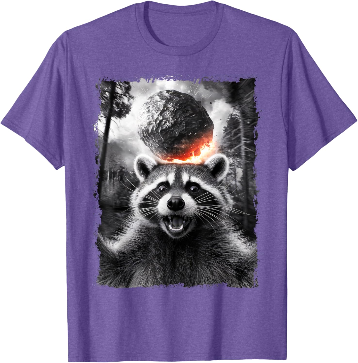 2024 Raccoon Asteroid Impact Selfie Photo T-Shirt for Fun Earth Lovers - 29