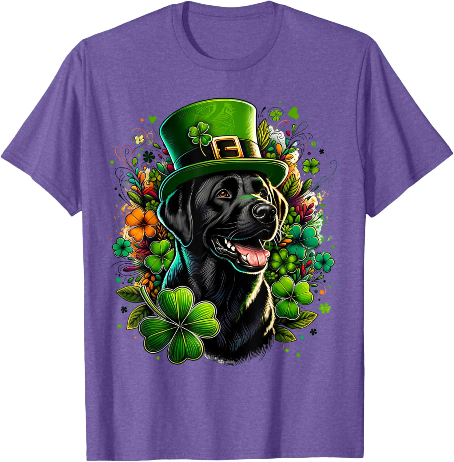 Black Labrador Retriever St Patricks Day T-Shirt for Family Fun - 8