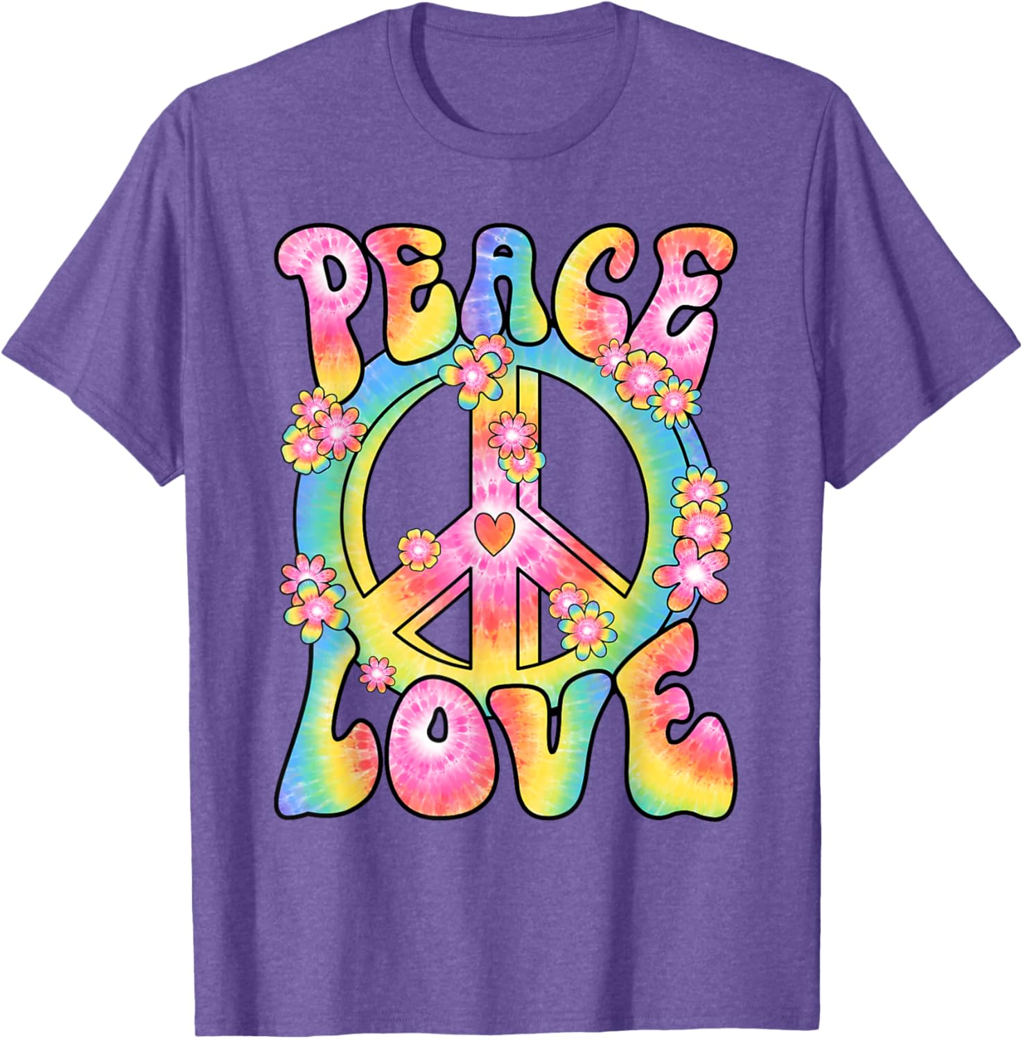 Retro Hippy Costume T-Shirt Peace Love 60s 70s Vintage Outfit - 23