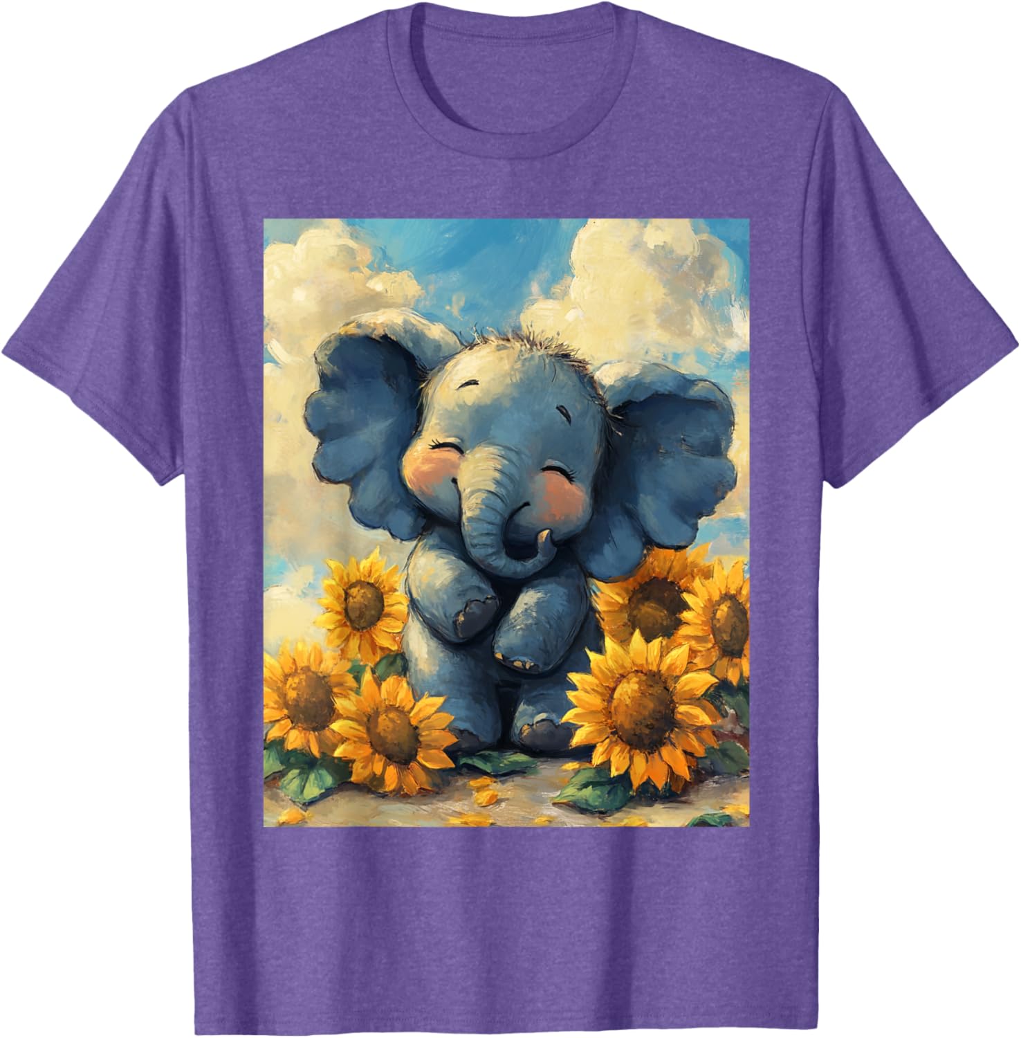 Adorable Sunflower Elephant T-Shirt for Kids - Perfect for Boys and Girls - 23
