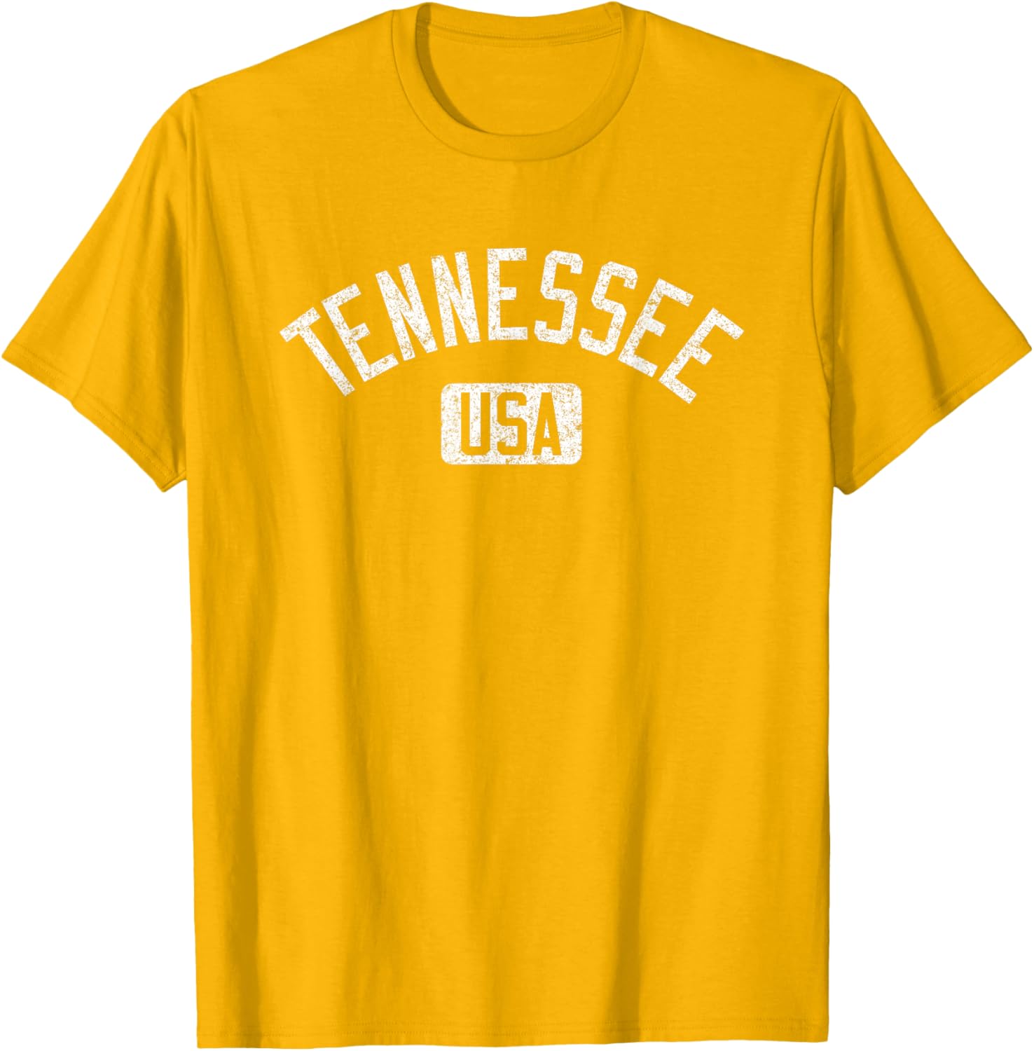 Tennessee Arched Text Distressed White Print T-Shirt for Casual Style - 8