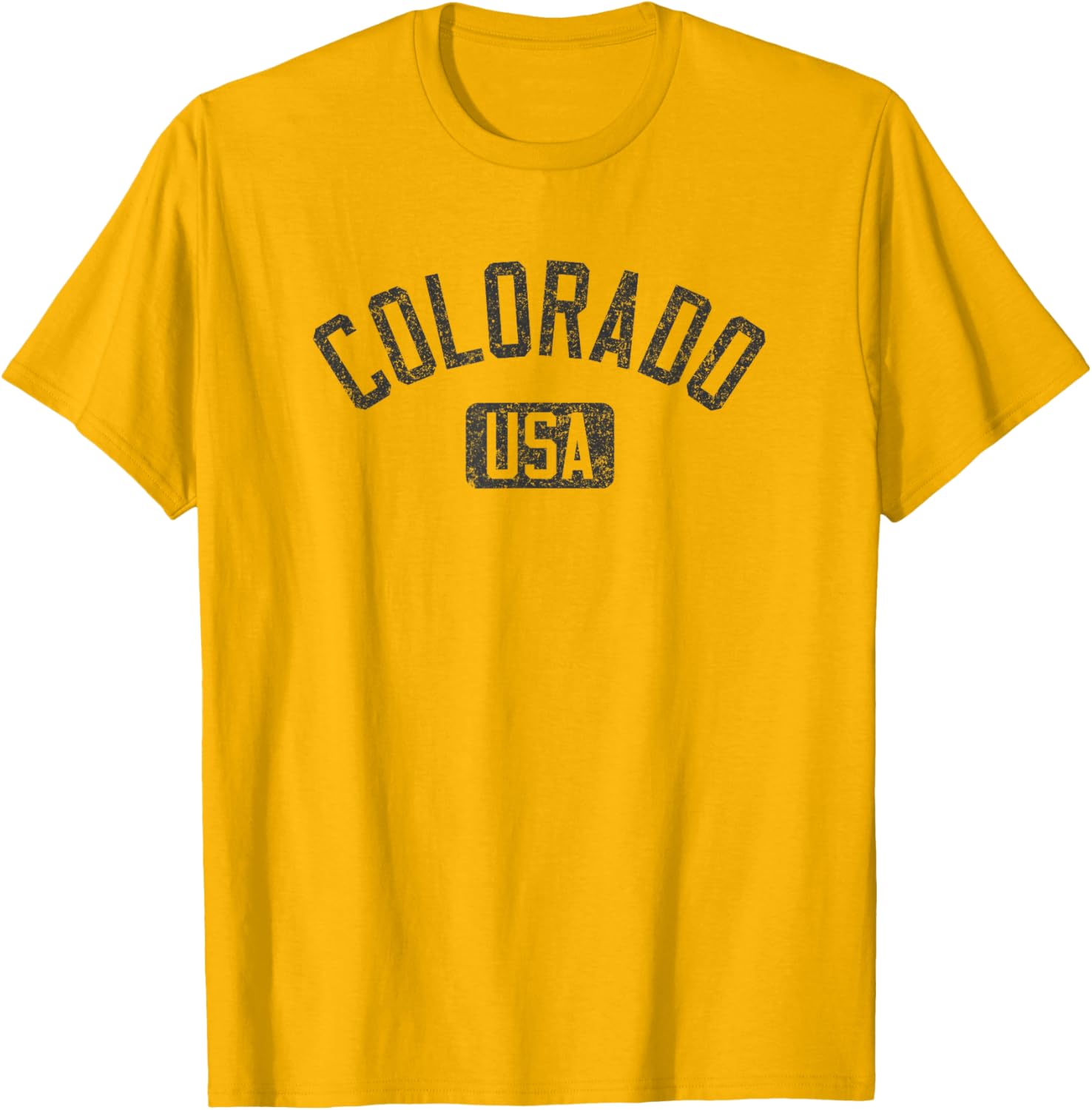 Colorado USA Arched Distressed Black Print T-Shirt for Casual Style - 4