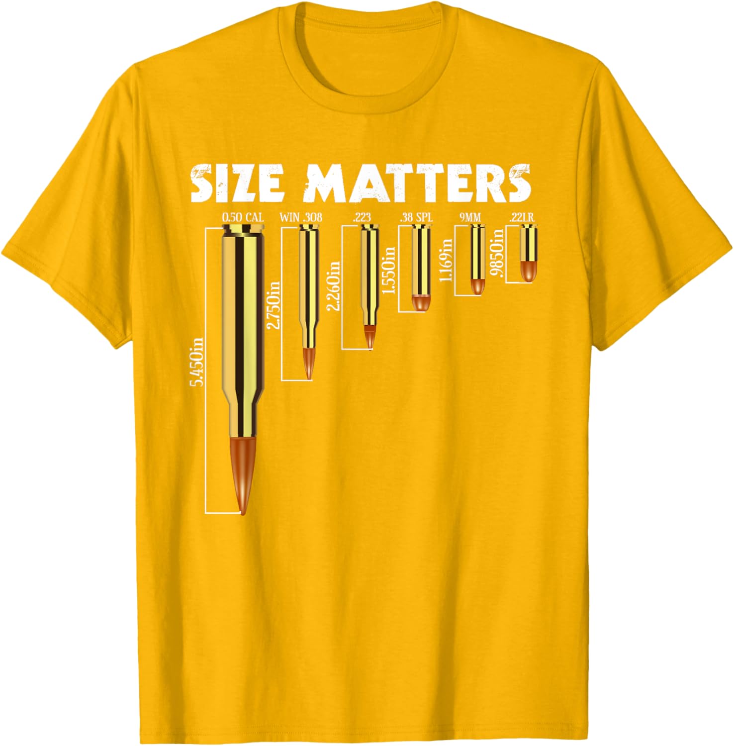 Size Matters T-Shirt for Bullet Lovers, Perfect Caliber Graphic Tee - 12