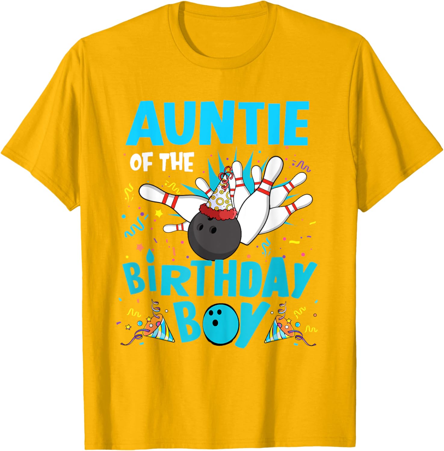 Auntie of the Birthday Boy Bowling T-Shirt for Family Fun Matching Outfits - 17
