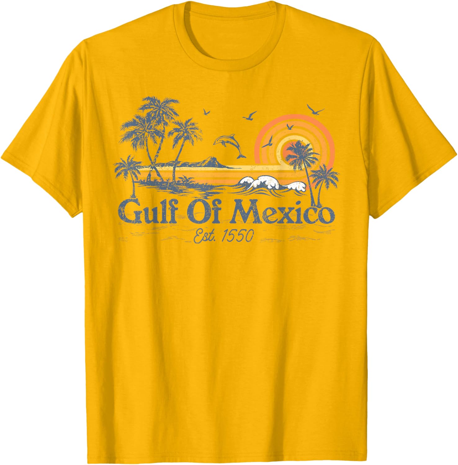 Gulf of Mexico Est 1550 Retro Vintage Beach T-Shirt for Beach Lovers - 2