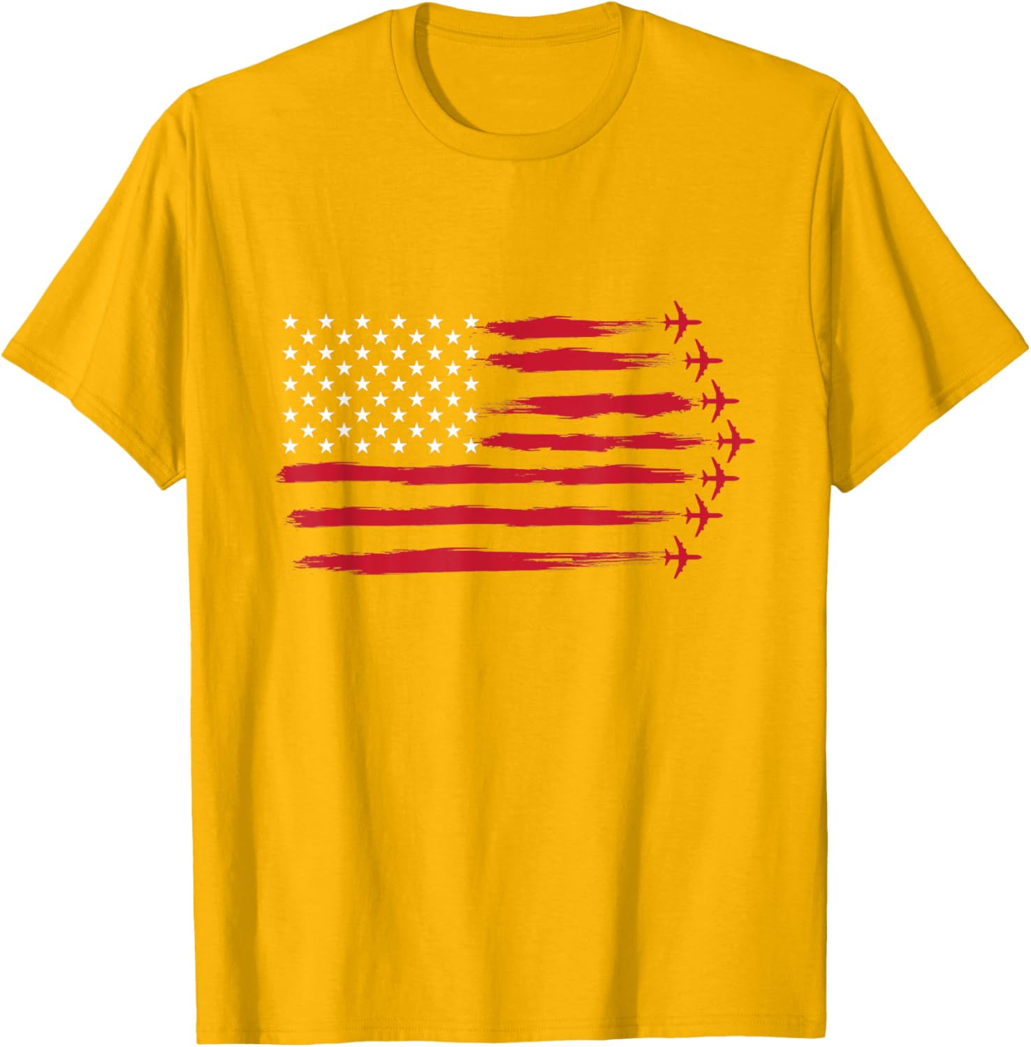 US Flag Airplanes T-Shirt for Airline Pilots and Aviation Lovers - 14