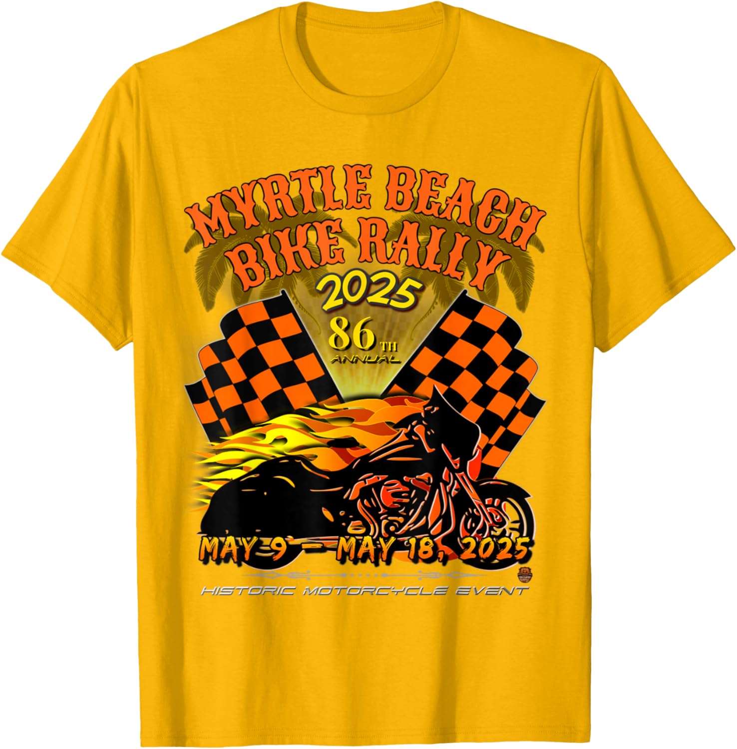 2025 Myrtle Beach Bike Rally Vintage Art T-Shirt for Classic Riders - 10