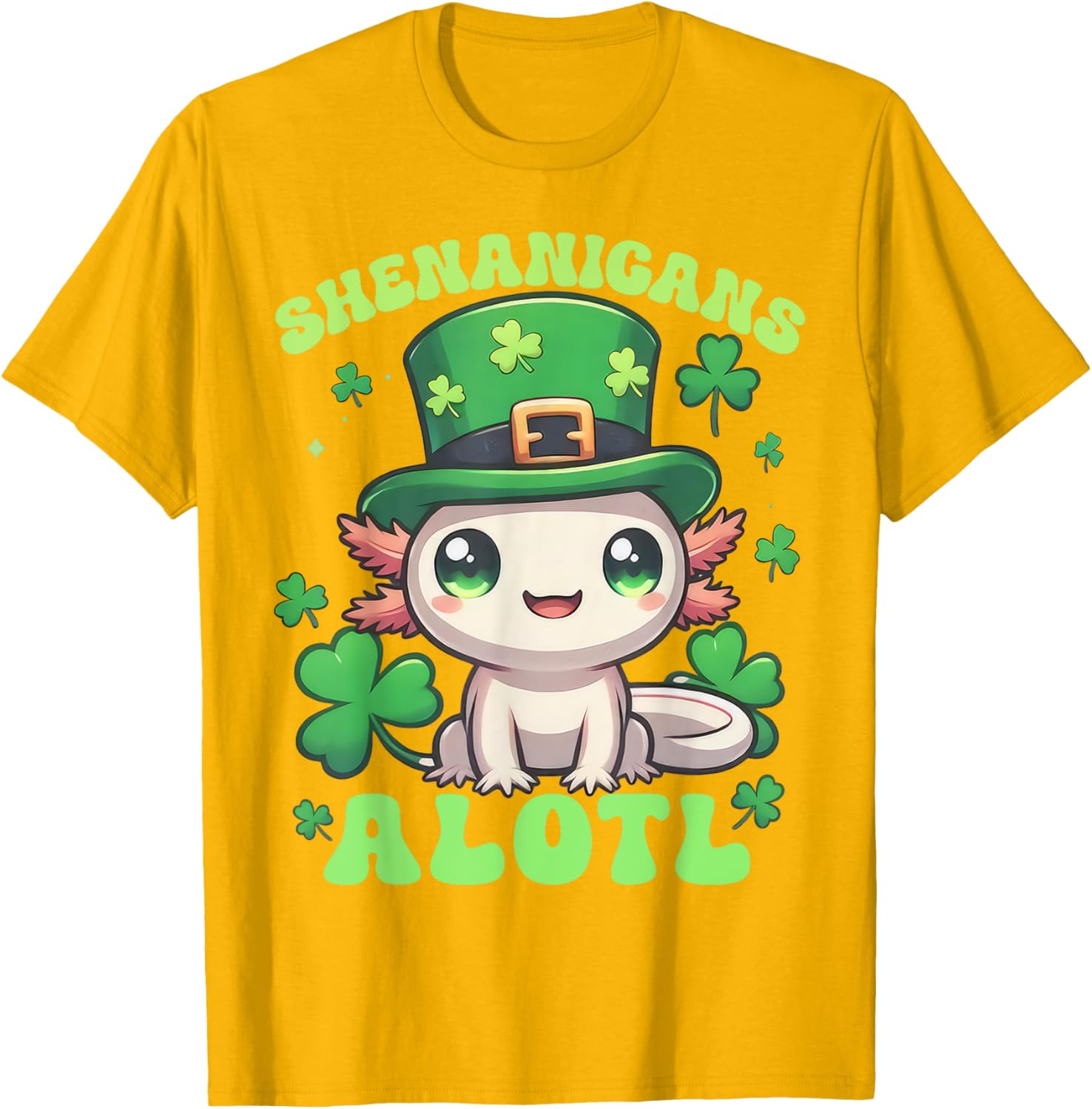 Axolotl St. Patrick's Day Fun T-Shirt for Kids and Adults - 18