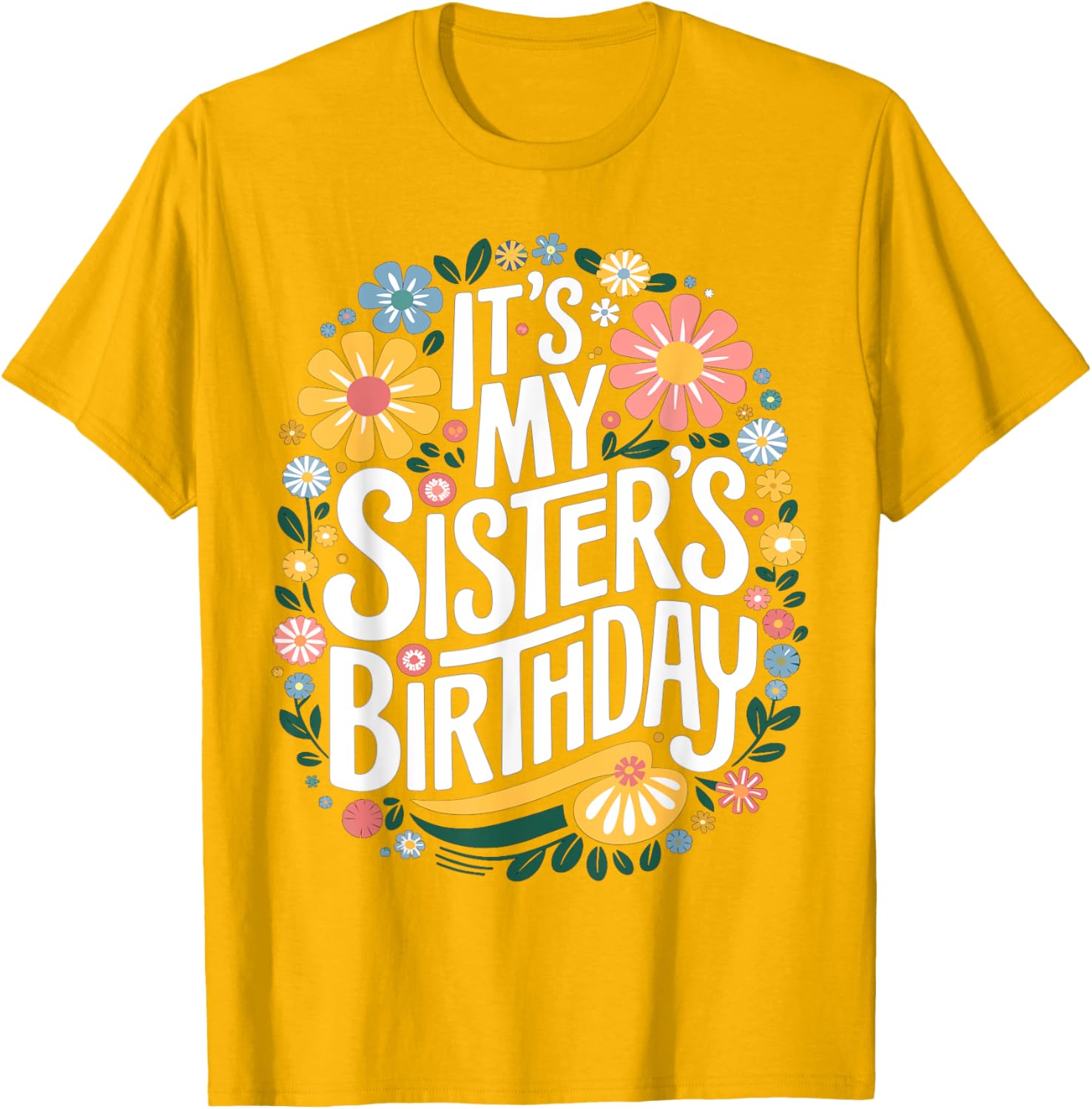 Colorful Floral T-Shirt for Sisters Birthday - Women and Kids Design - 27