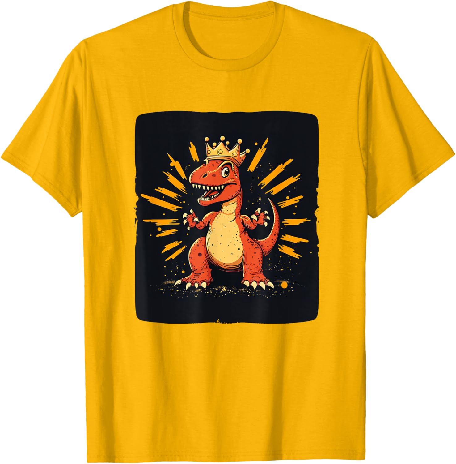 Cool Red Dinosaur Costume T-Shirt with Crown for King Lovers - 6