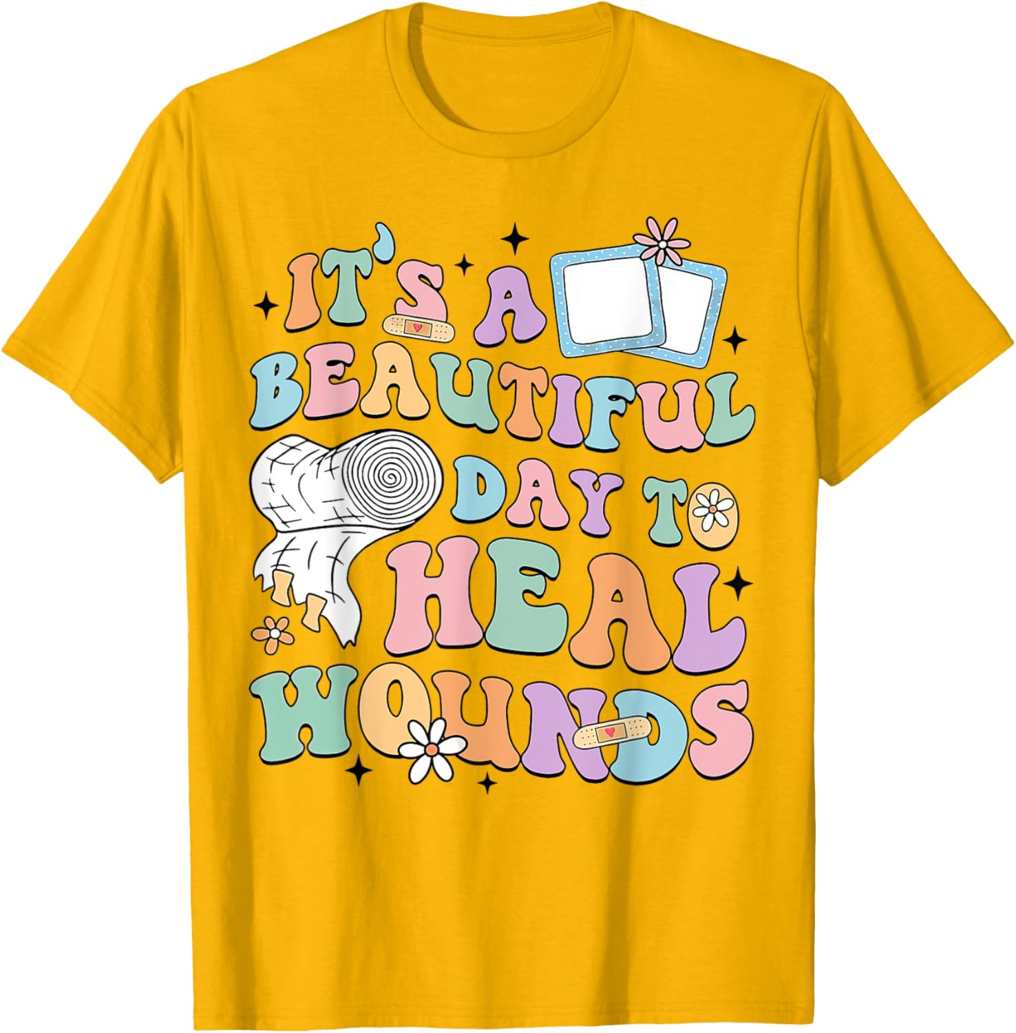 Beautiful Day to Heal Wounds Retro Nurse T-Shirt for Caregivers - 10
