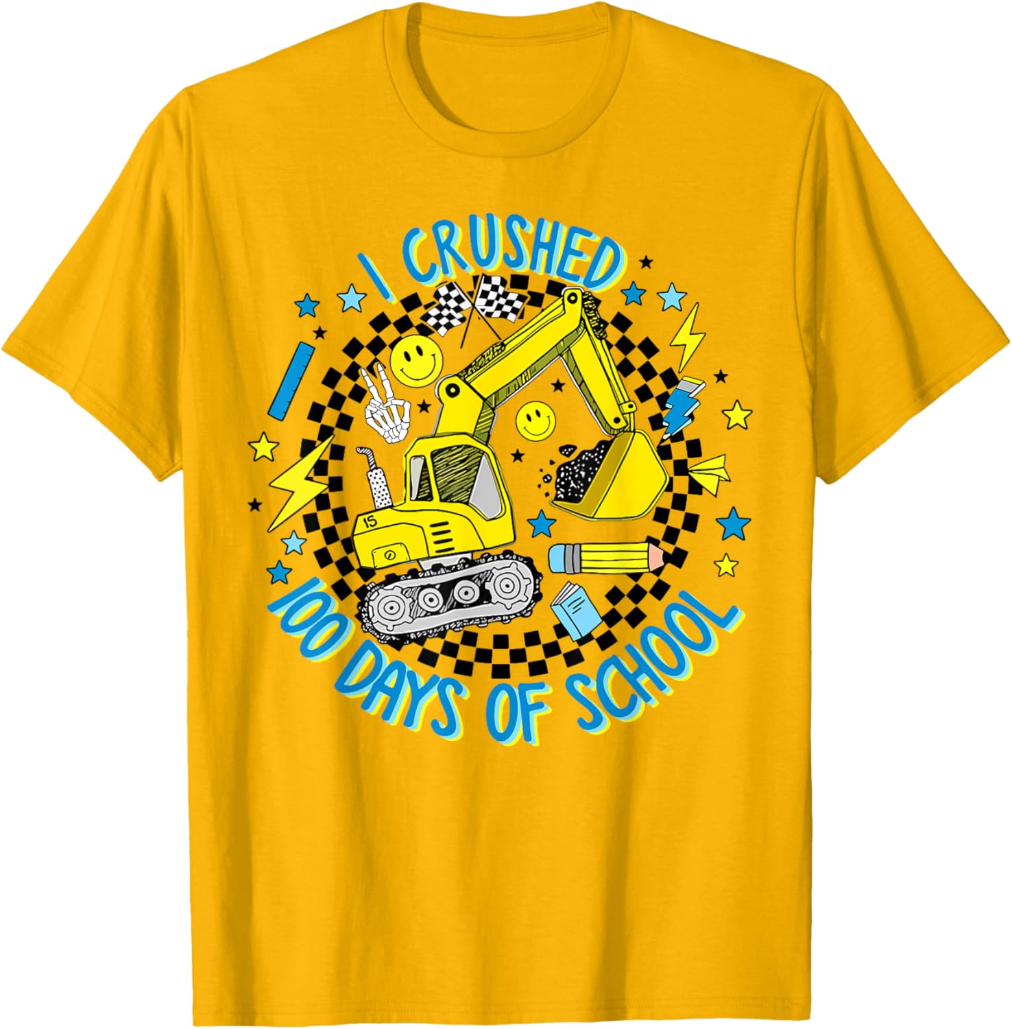 Cool Excavator Boys T-Shirt for 100 Days of School Celebration - 9