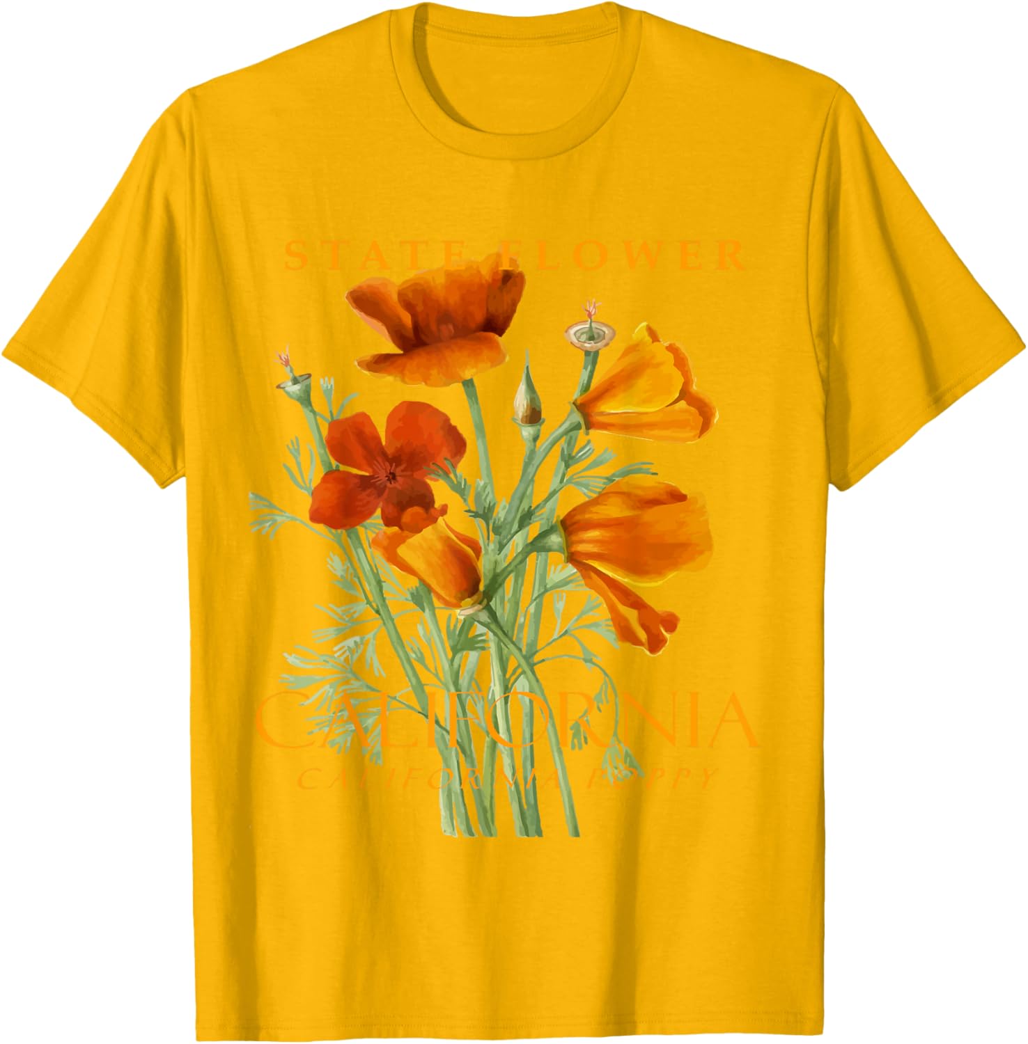 California Poppy T-Shirt for Nature Lovers - Stylish Floral Apparel - 3