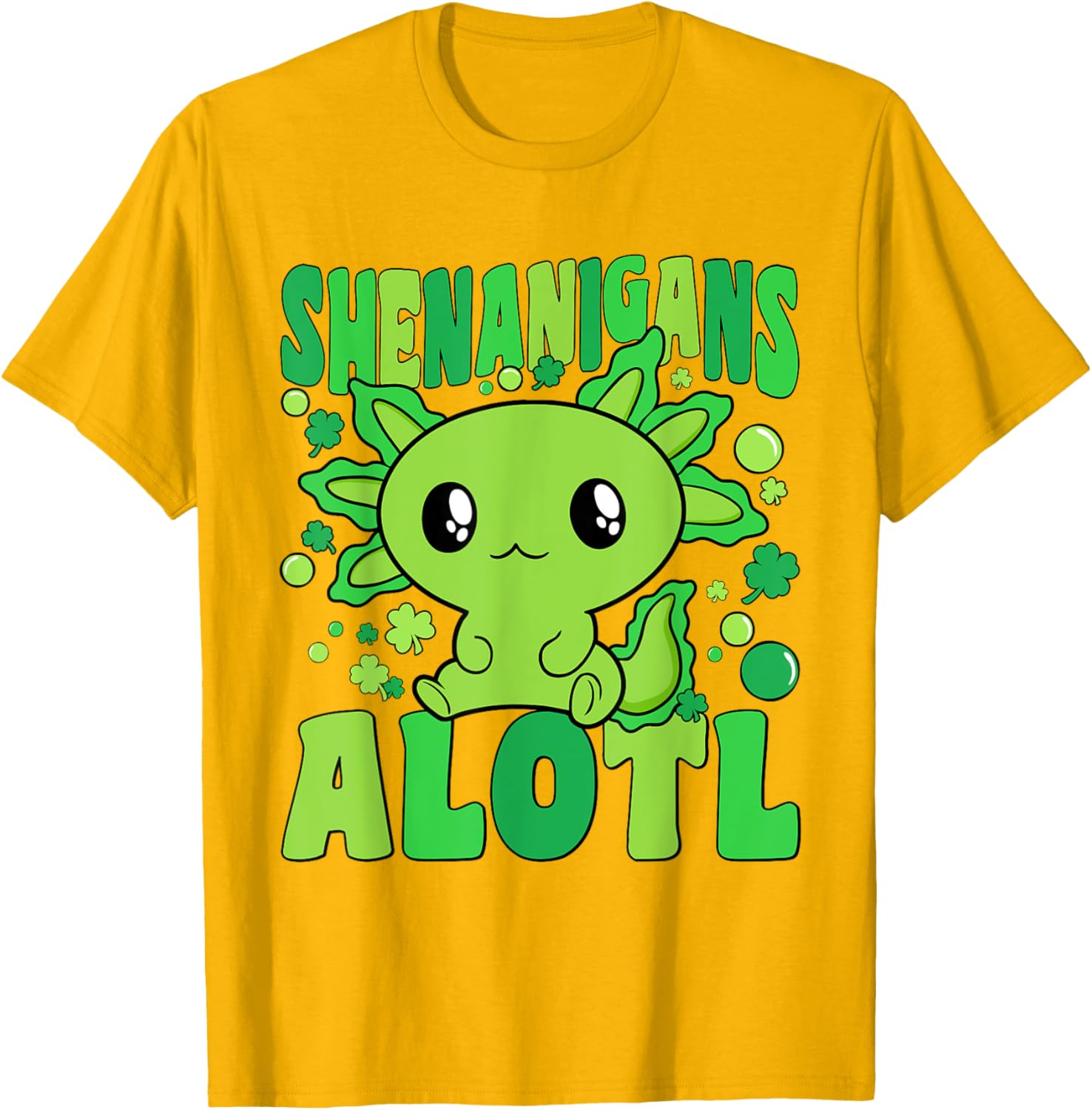 Cute Axolotl St Patricks Day T-Shirt for Kids - Fun Alotl Design - 28