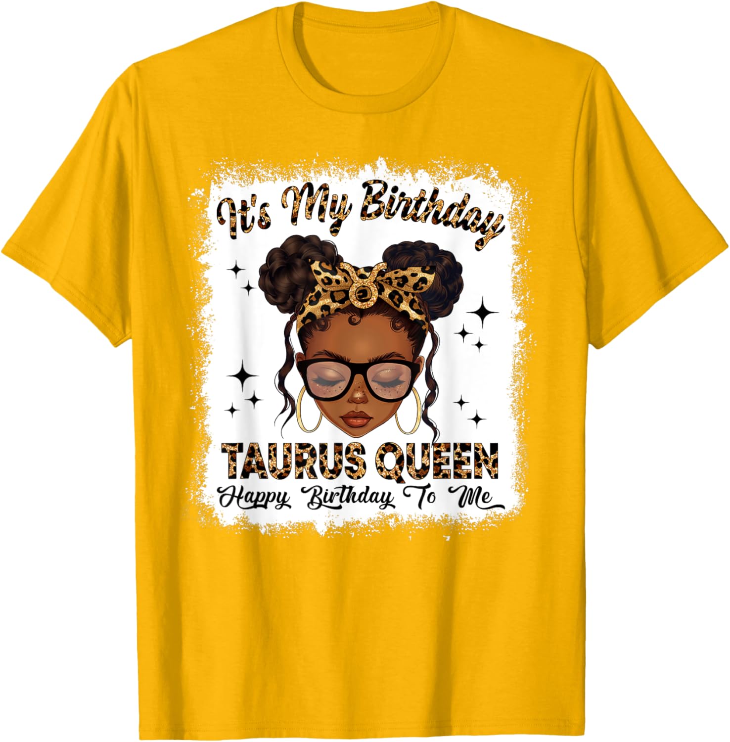 Taurus Queen Messy Bun T-Shirt for Women – Zodiac Birthday Gift - 22