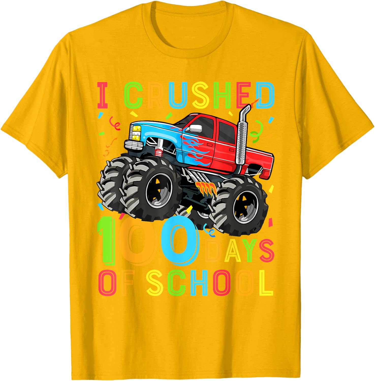 100 Days of School Monster Truck Shirt for Boys Fun 100th Day Outfit - 13