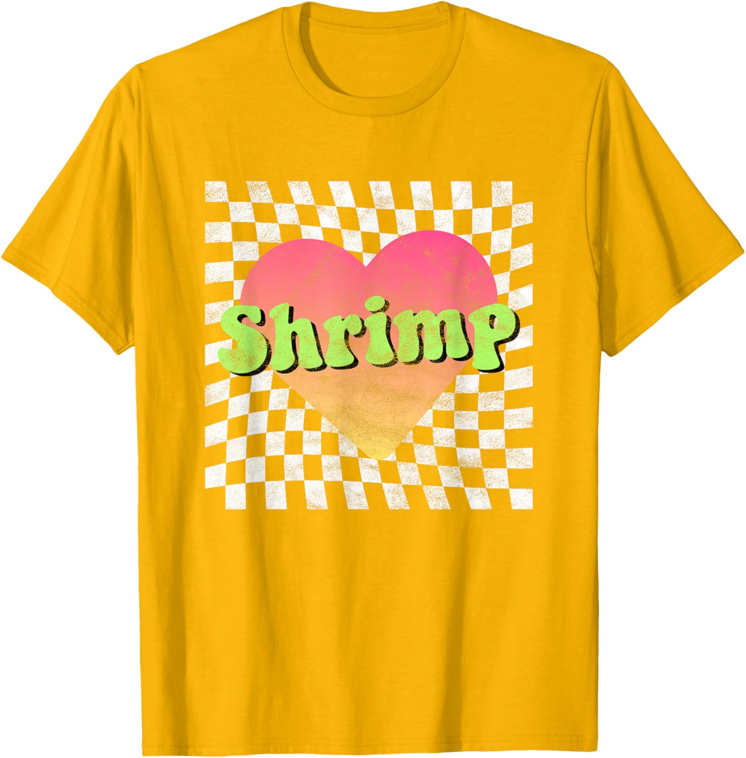 Vintage Retro Shrimp Lover Heart T-Shirt for Seafood Fans - 9