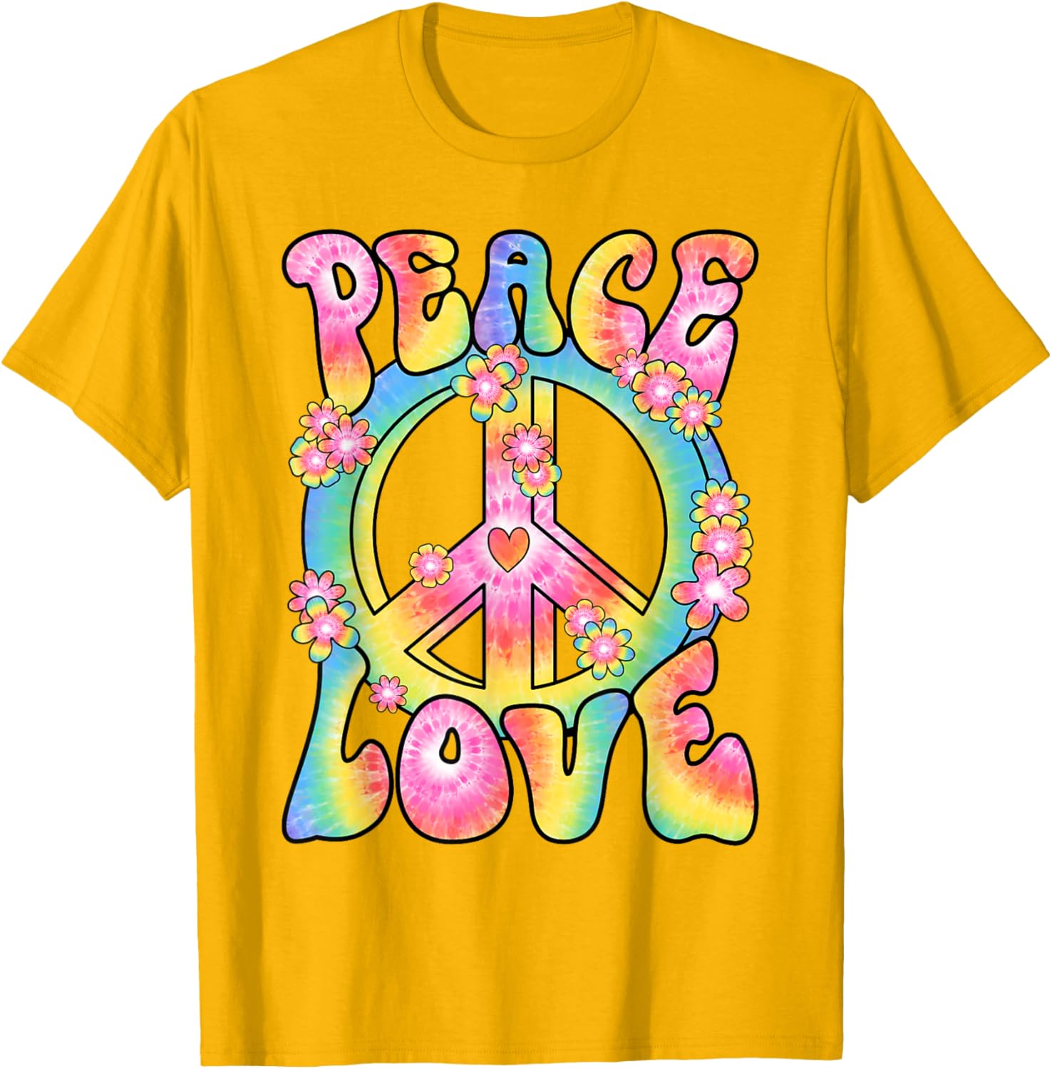 Retro Hippy Costume T-Shirt Peace Love 60s 70s Vintage Outfit - 21