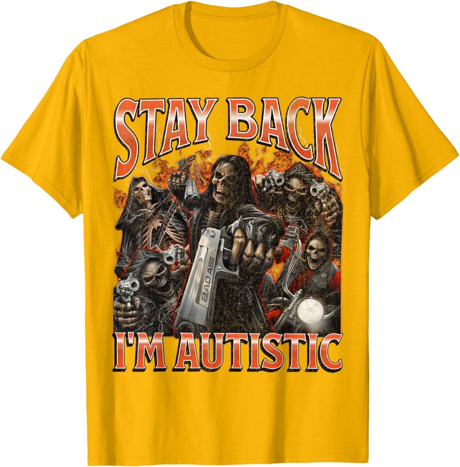 Funny Autistic Skeleton Meme Graphic T-Shirt for Unique Style and Comfort - 9