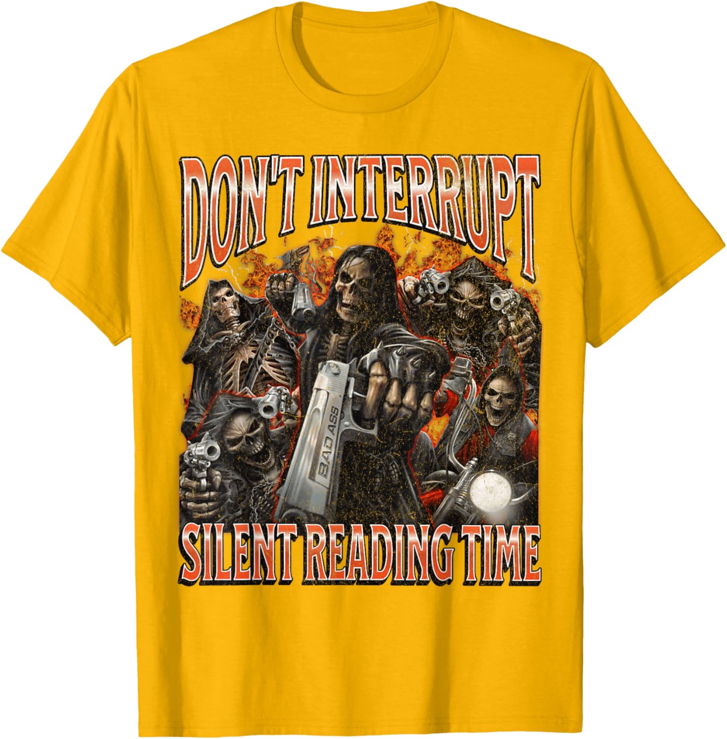 Funny Skeleton Meme T-Shirt Perfect for Silent Reading Time Lovers - 7