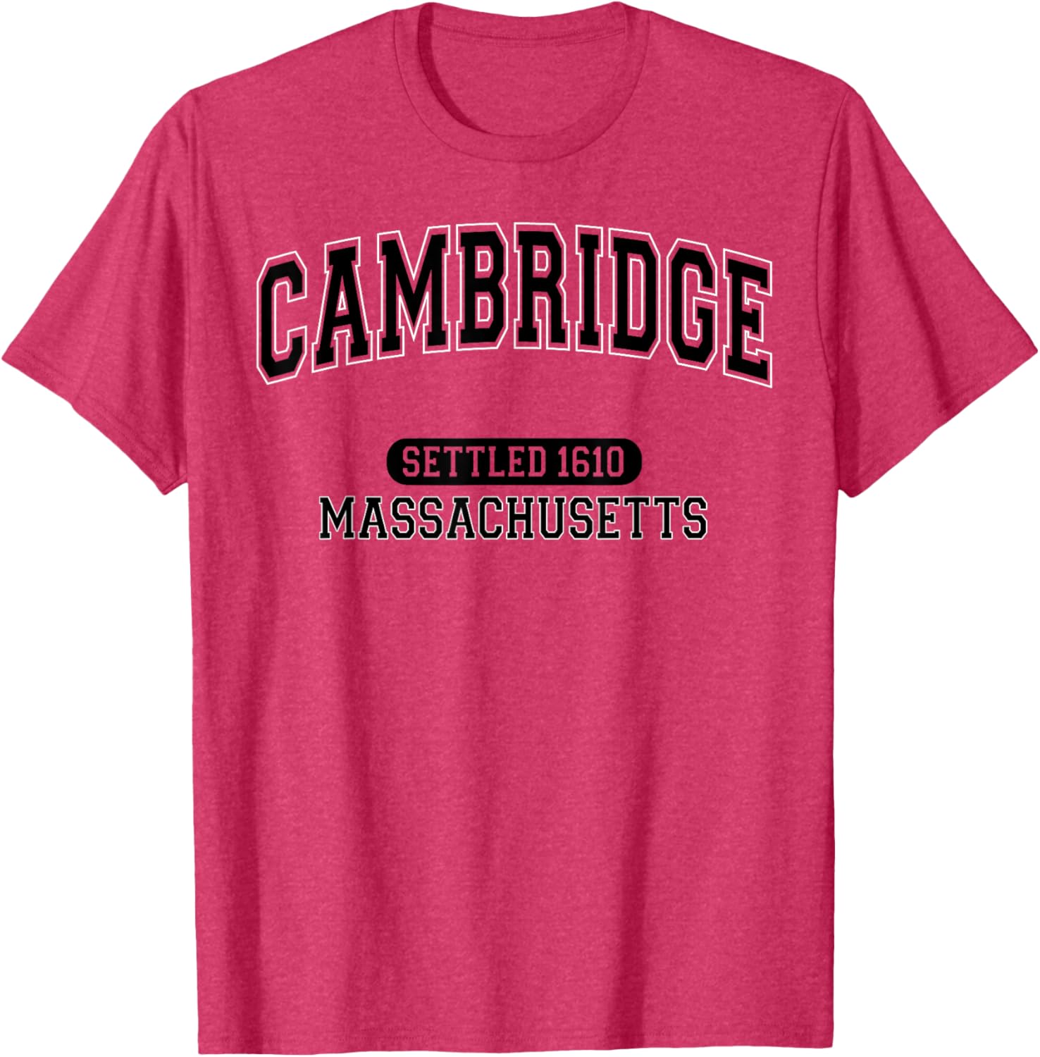 Vintage Arched Black T-Shirt Celebrating Cambridge Massachusetts 1610 - 14